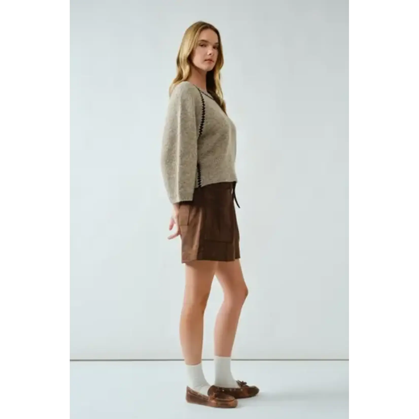 Aaron & Amber A&A Pullover Swtr w/Contrast Stitch