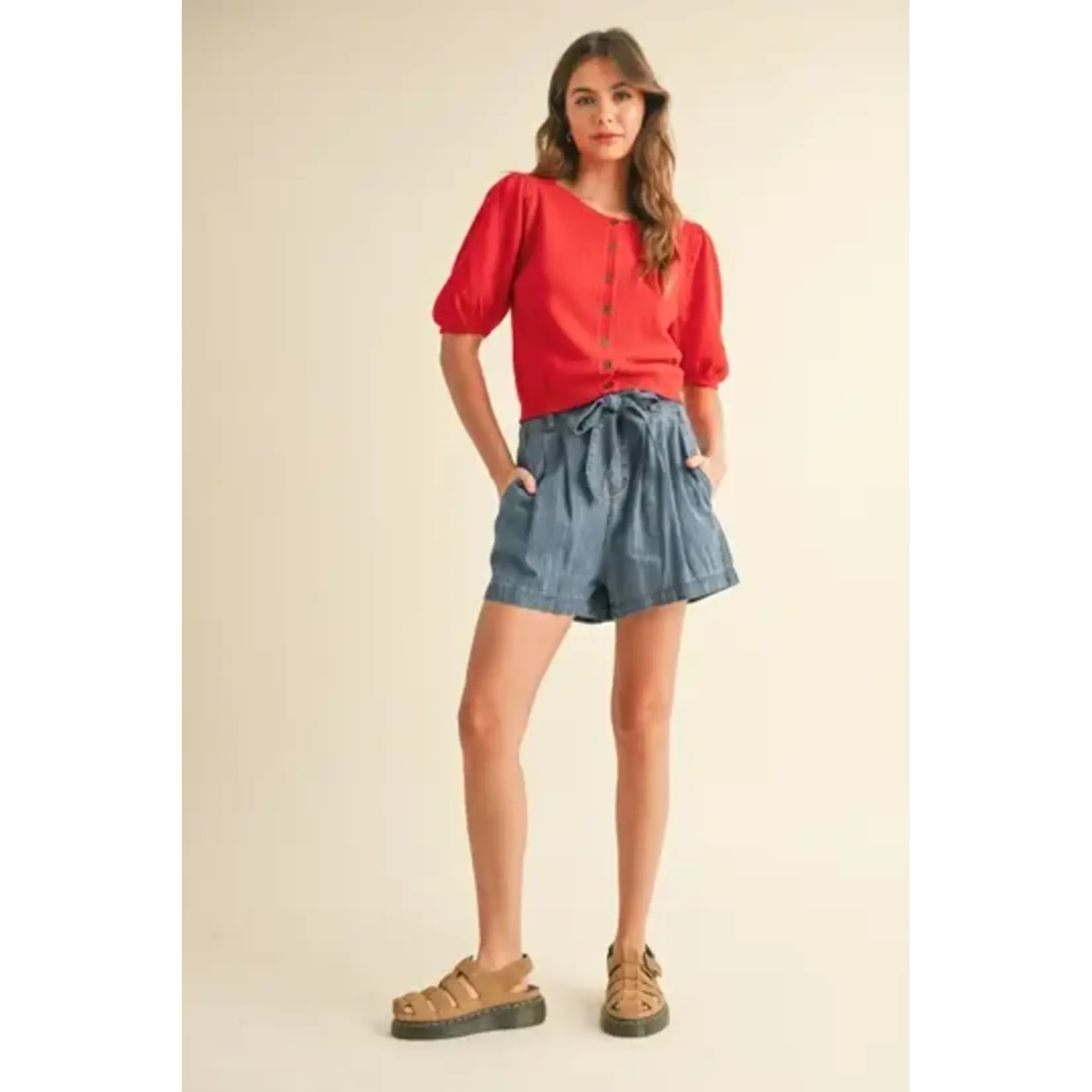 Miou Muse MM Puff Short Slv Cardigan