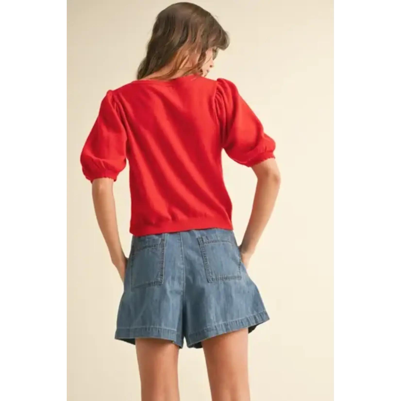 Miou Muse MM Puff Short Slv Cardigan