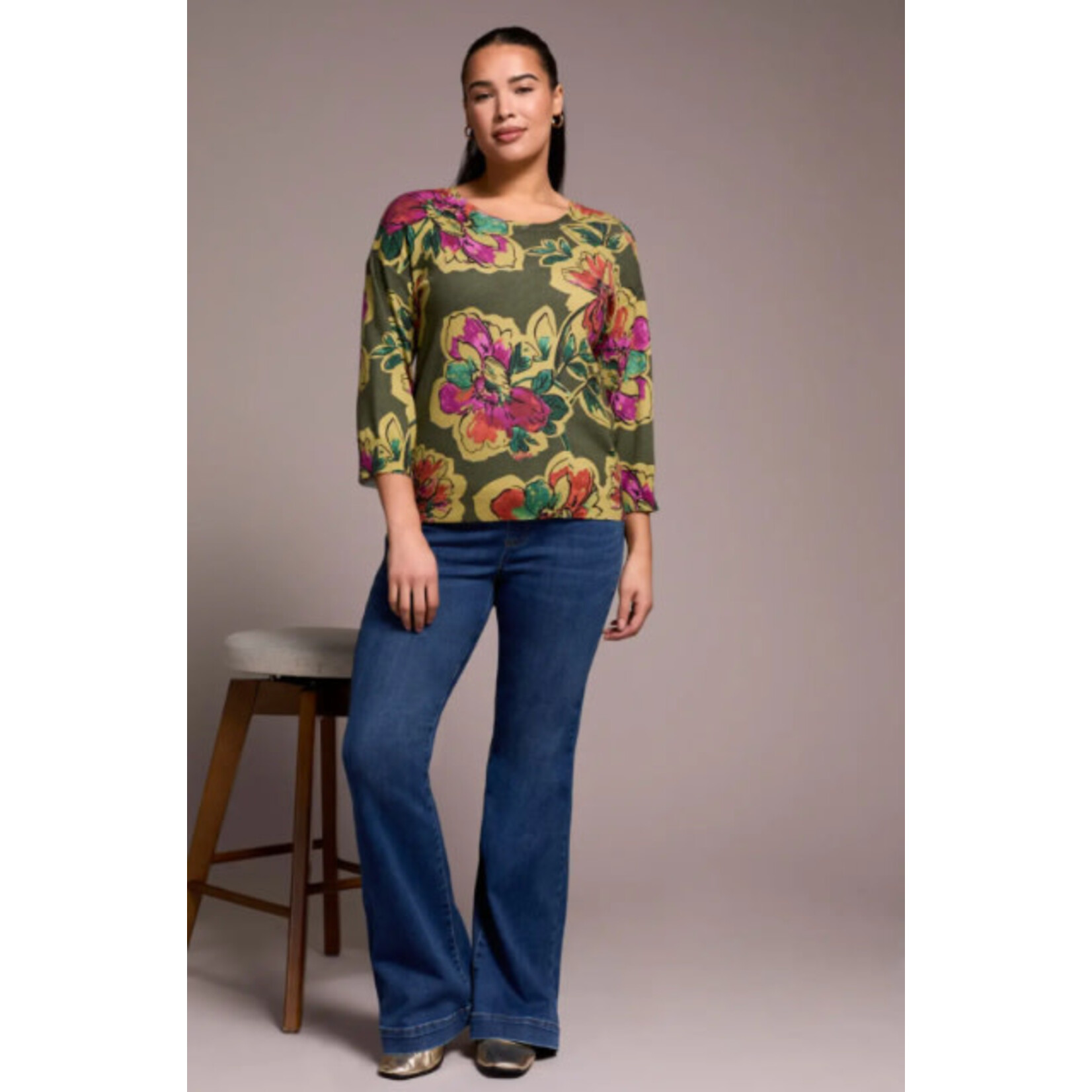 Tribal T 3/4 Slv Crewneck Sweater