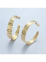 Aim Eternal AE Gold Hammered Earring
