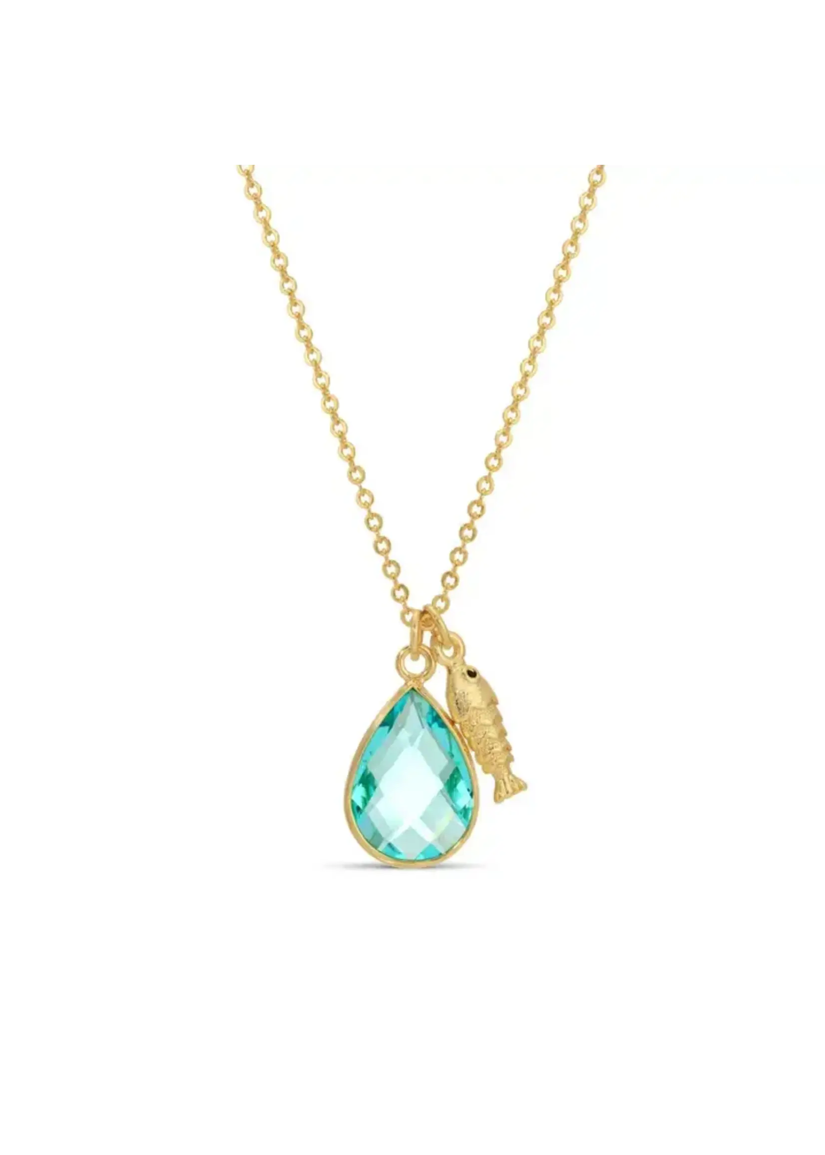 Splendid Iris Fish  & Glass Necklace