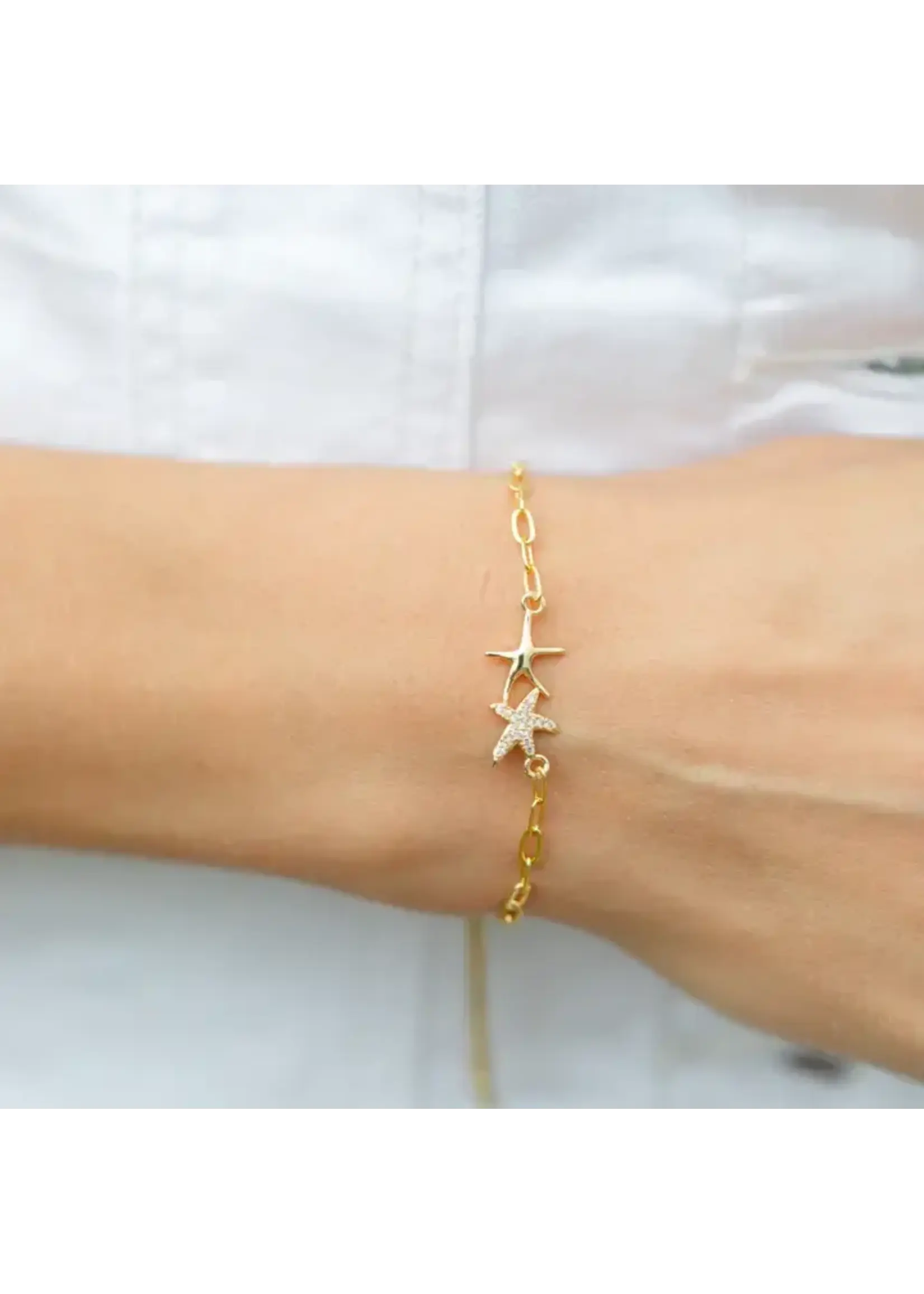 Splendid Iris  Double starfish bracelet