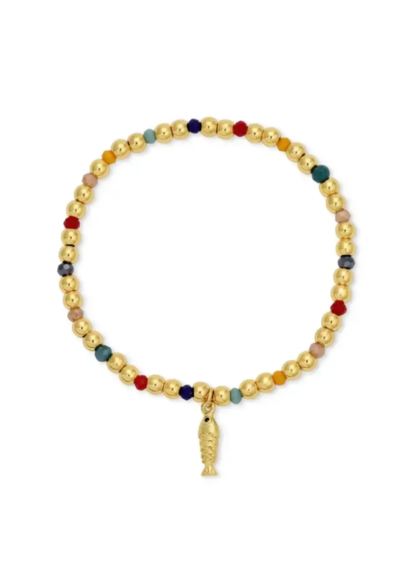 Splendid Iris Fish Charm Bracelet