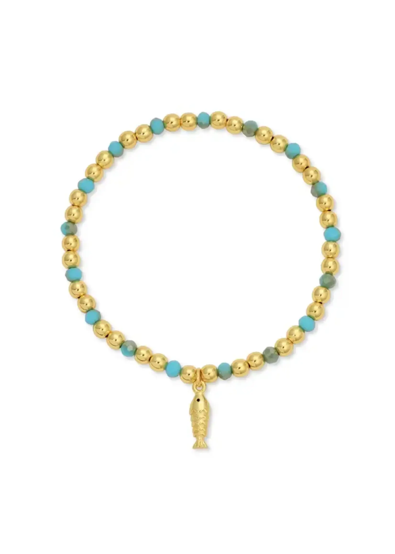 Splendid Iris Fish Charm Bracelet
