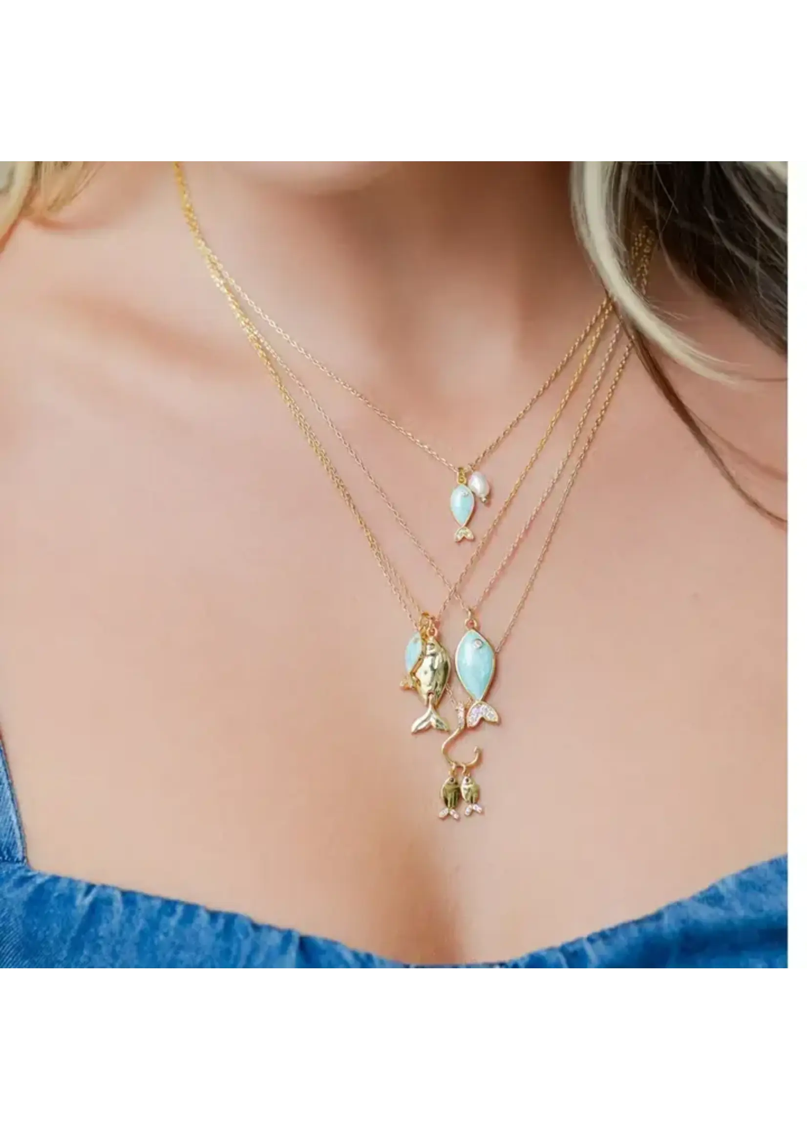 Splendid Iris Fish Necklace