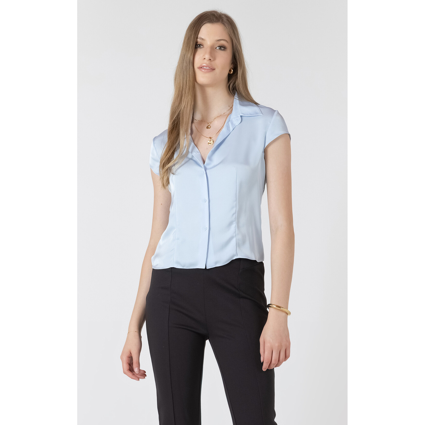 Dex Textured Button Blouse