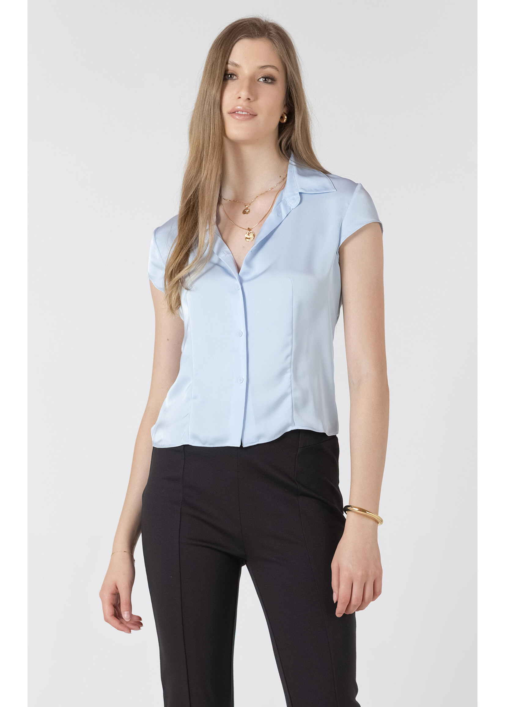Dex Textured Button Blouse
