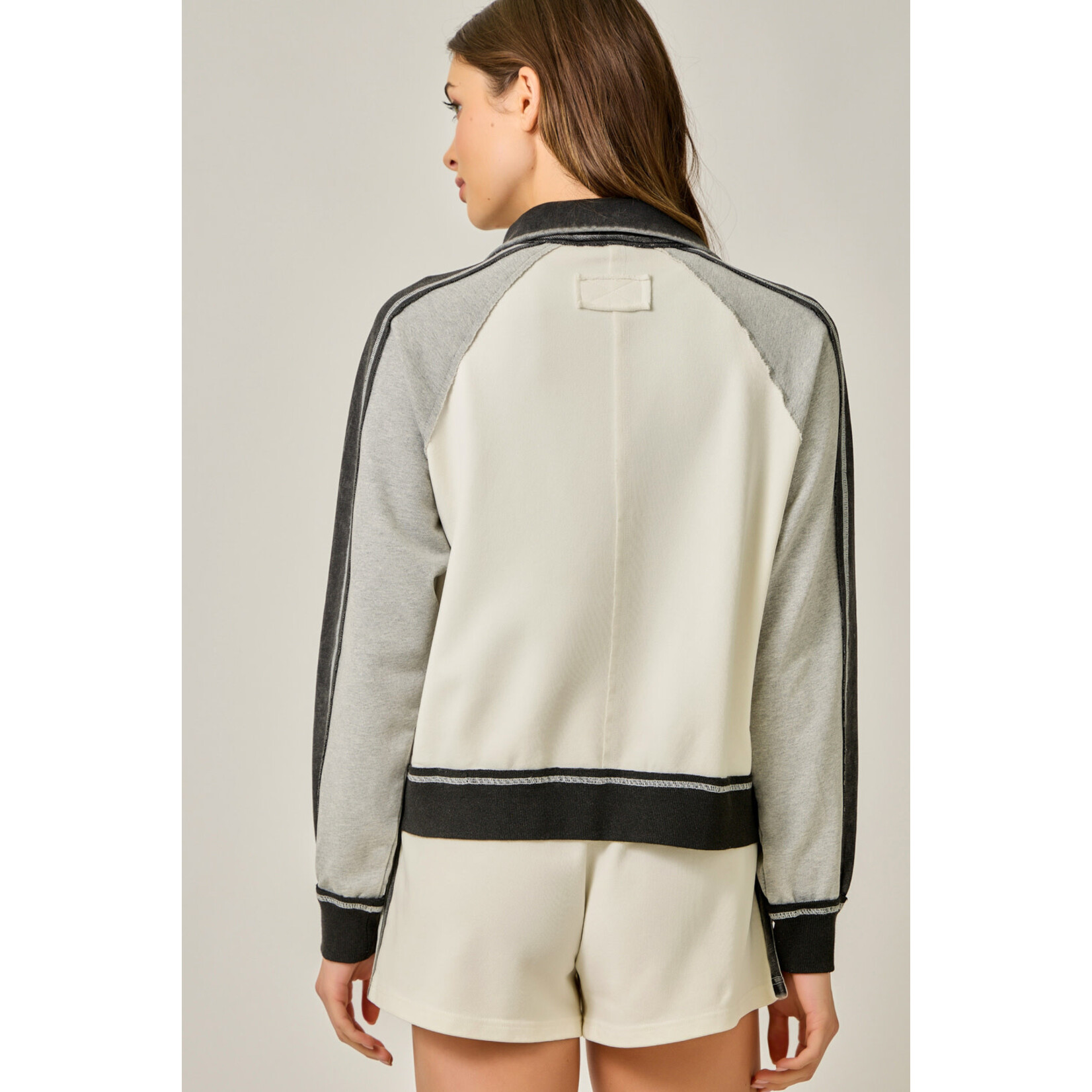 Mystree Color Block Sip Sweatshirt