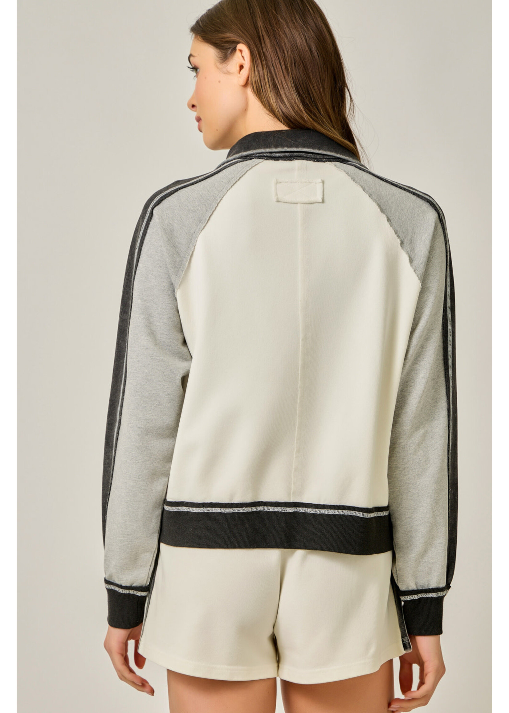 Mystree Color Block Sip Sweatshirt