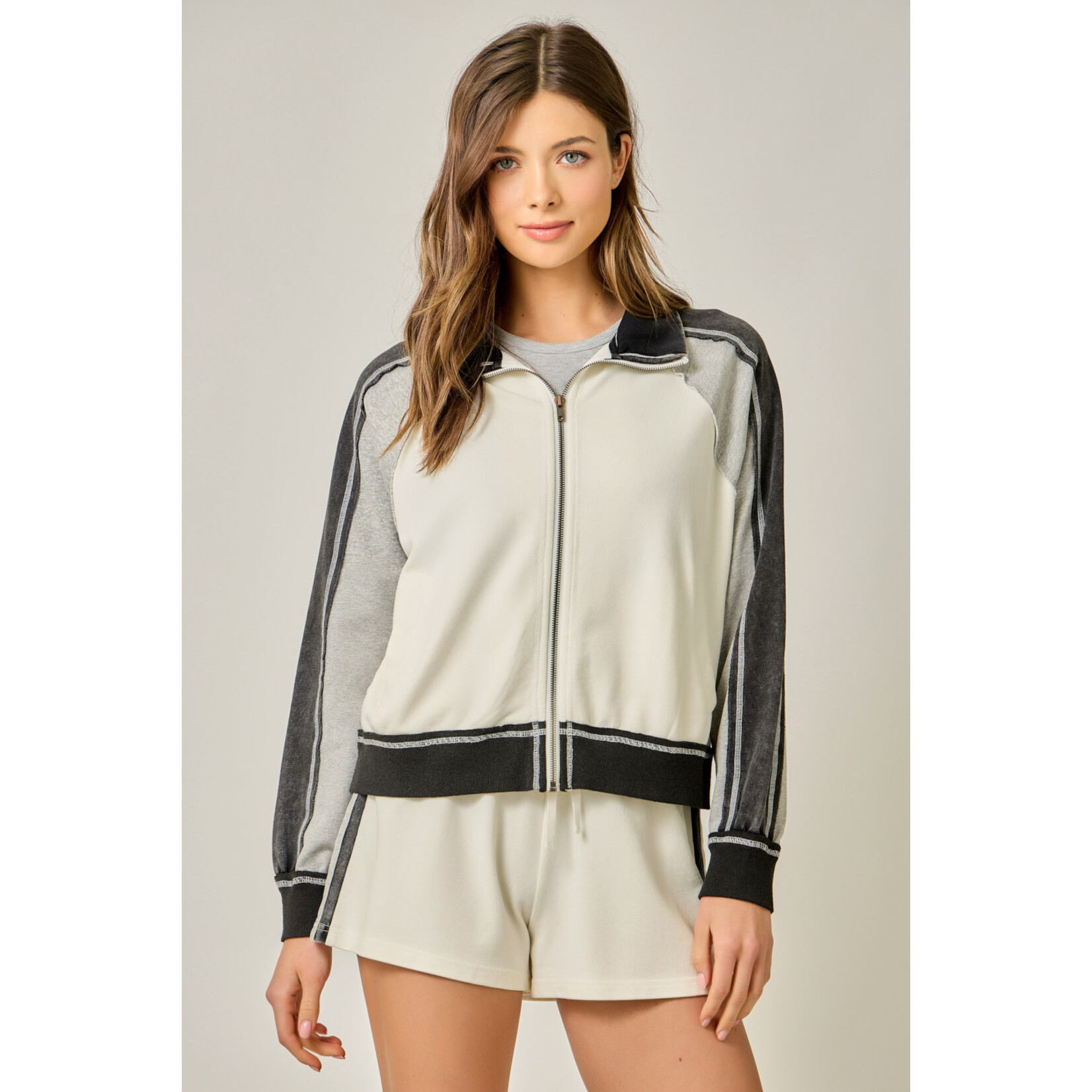 Mystree Color Block Sip Sweatshirt