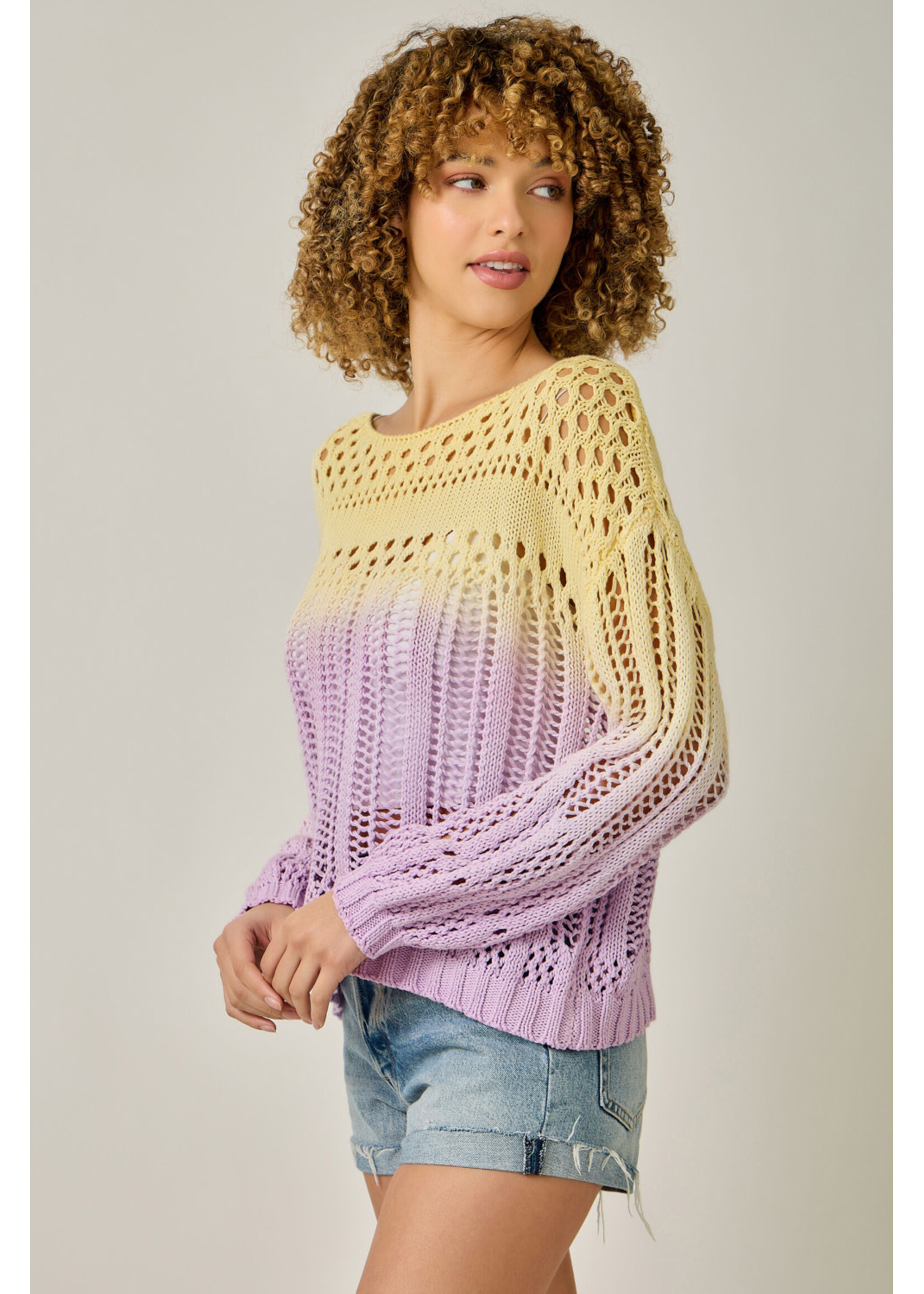 Mystree Ombre Open Stitch Pullover