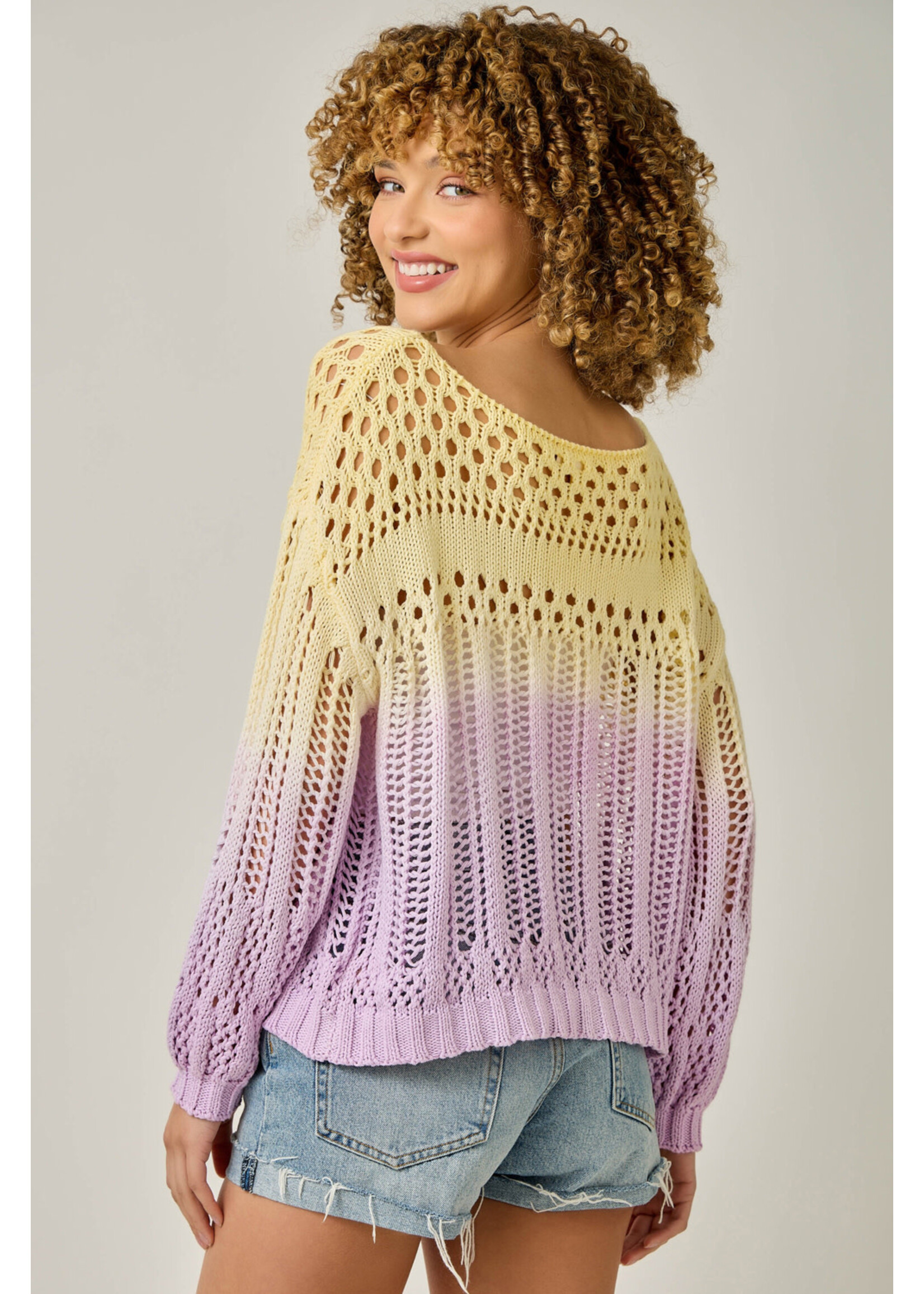 Mystree Ombre Open Stitch Pullover