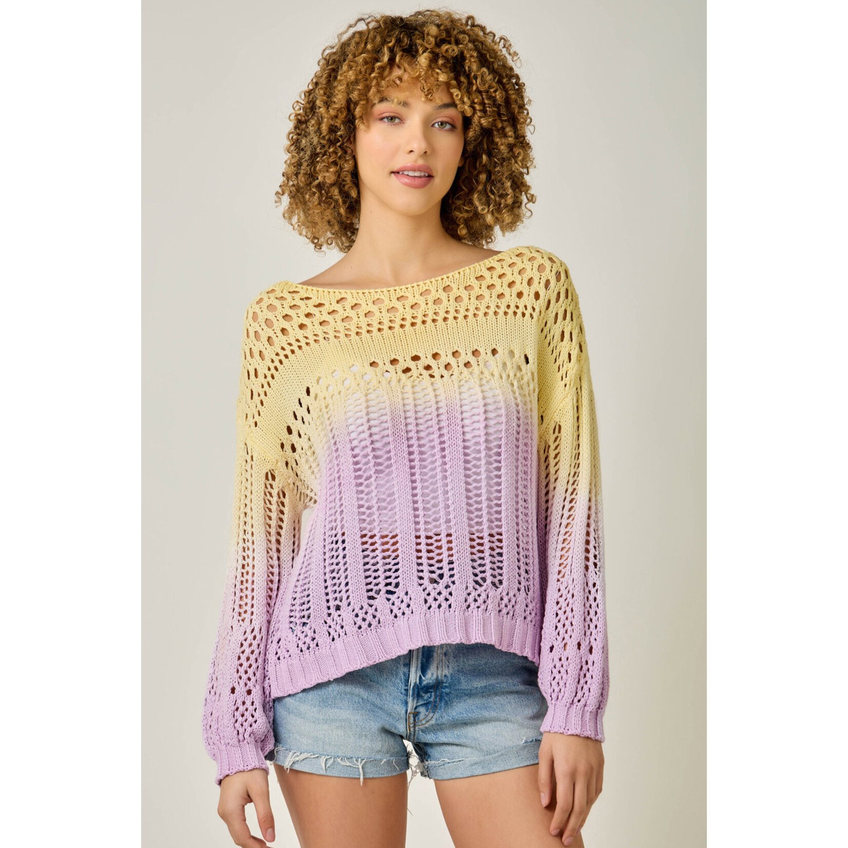 Mystree Ombre Open Stitch Pullover