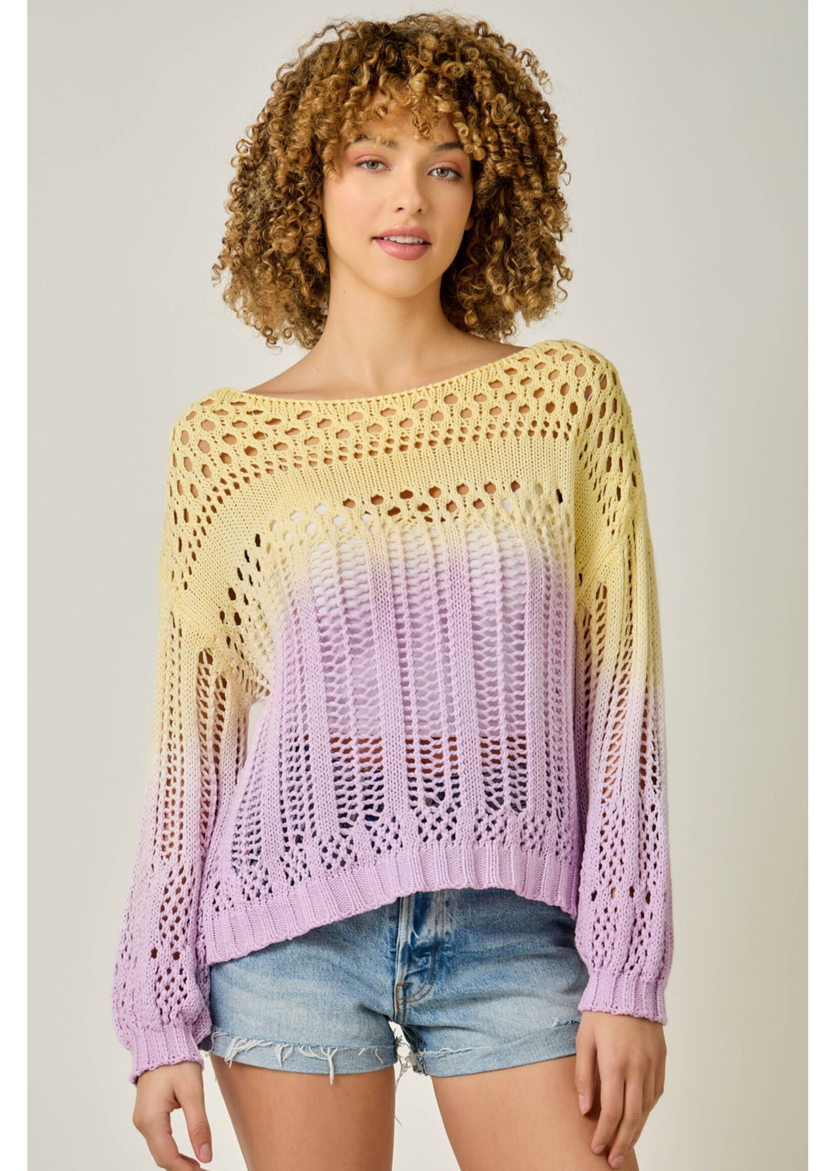 Mystree Ombre Open Stitch Pullover