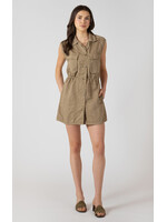 Dex Khaki Collared Shift Dress