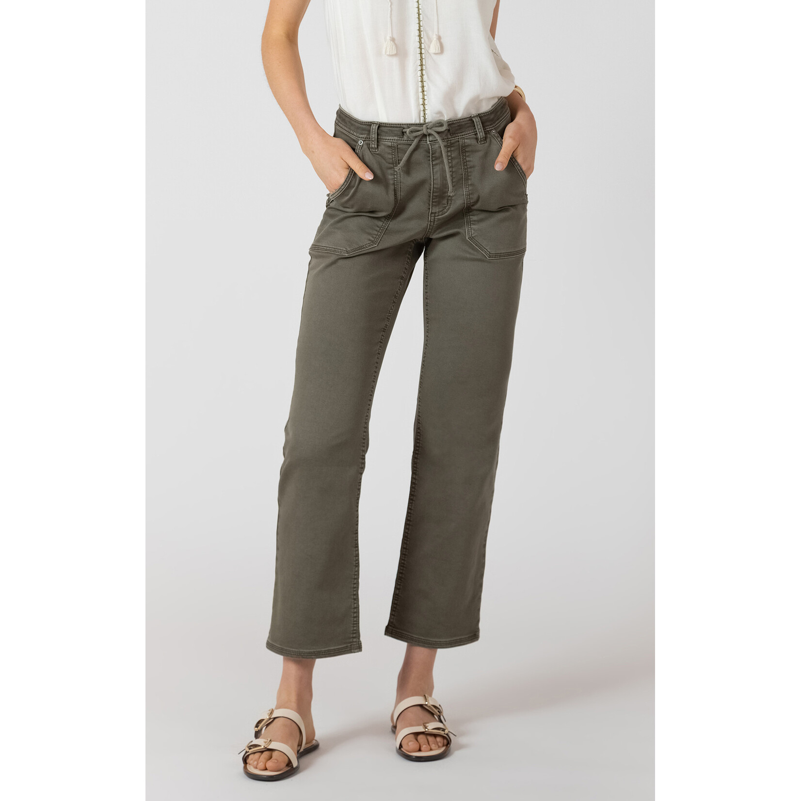 Dex Dex Olive Pencil Drawstring PAnt