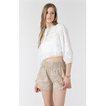 Dex Dex Cream Eyelet Top