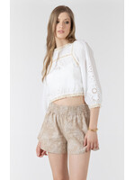 Dex Dex Cream Eyelet Top