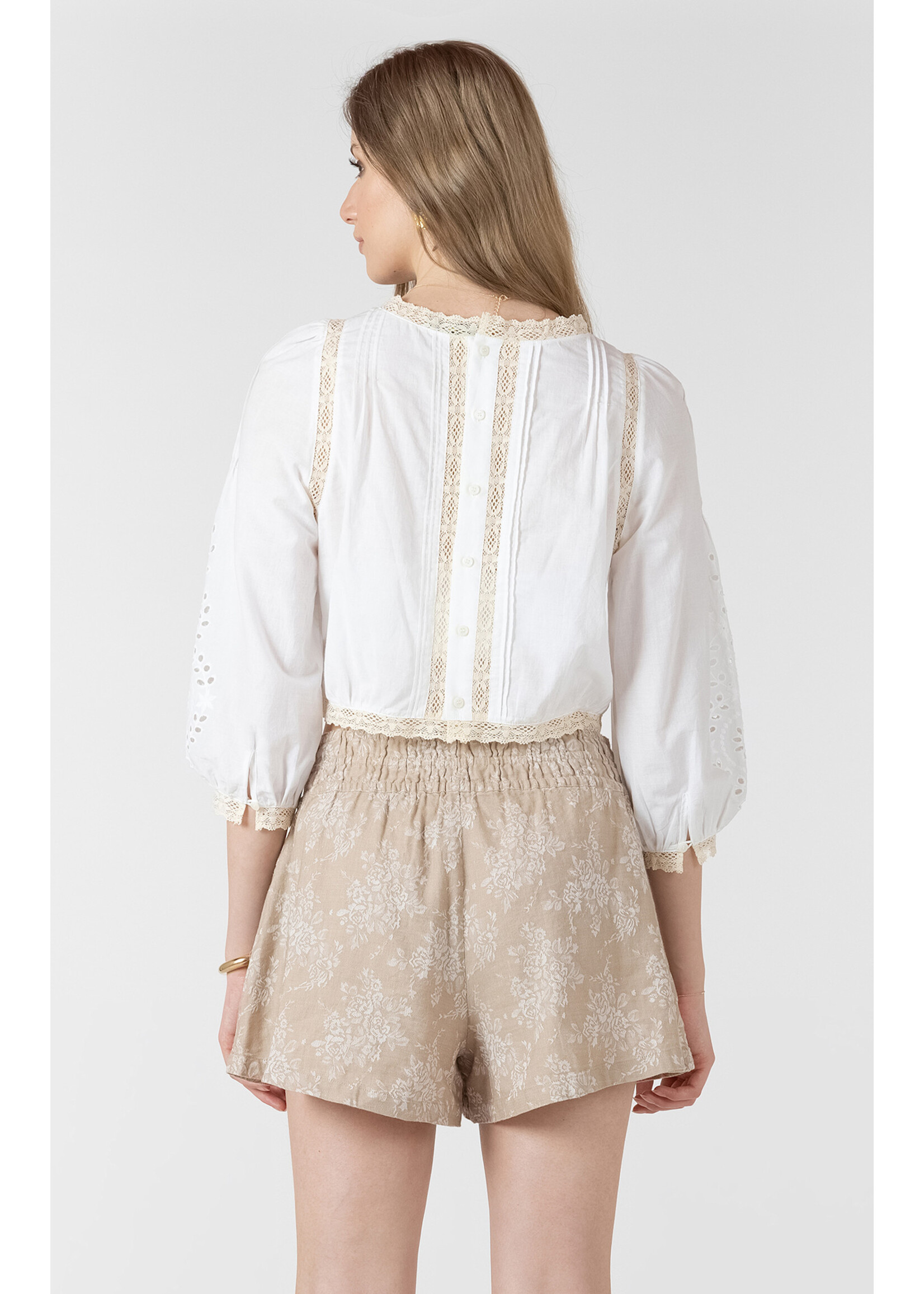 Dex Cream Eyelet Top