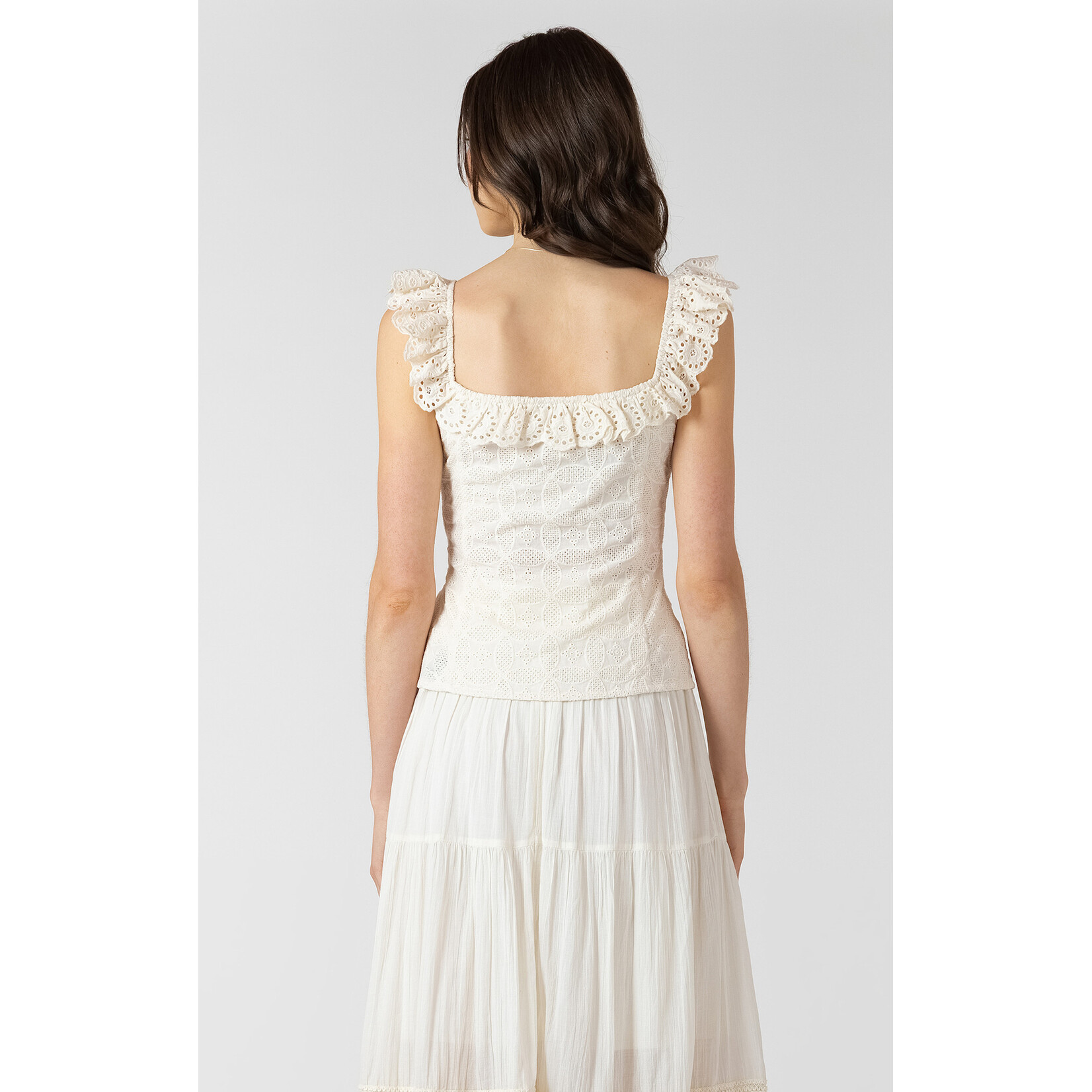 Dex Dex Ruffle Eyelet Tank