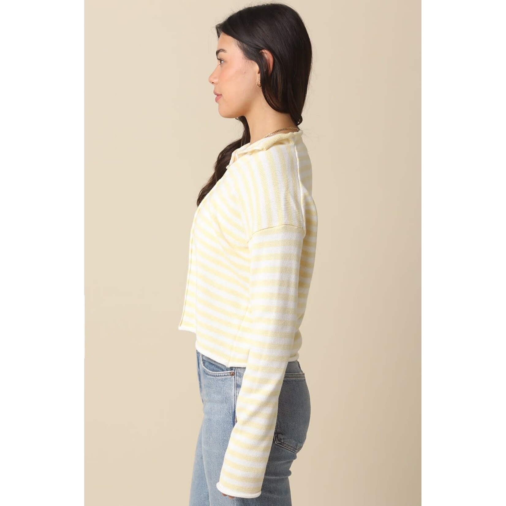 olivaceous O Elina Butter Stripe Cardigan