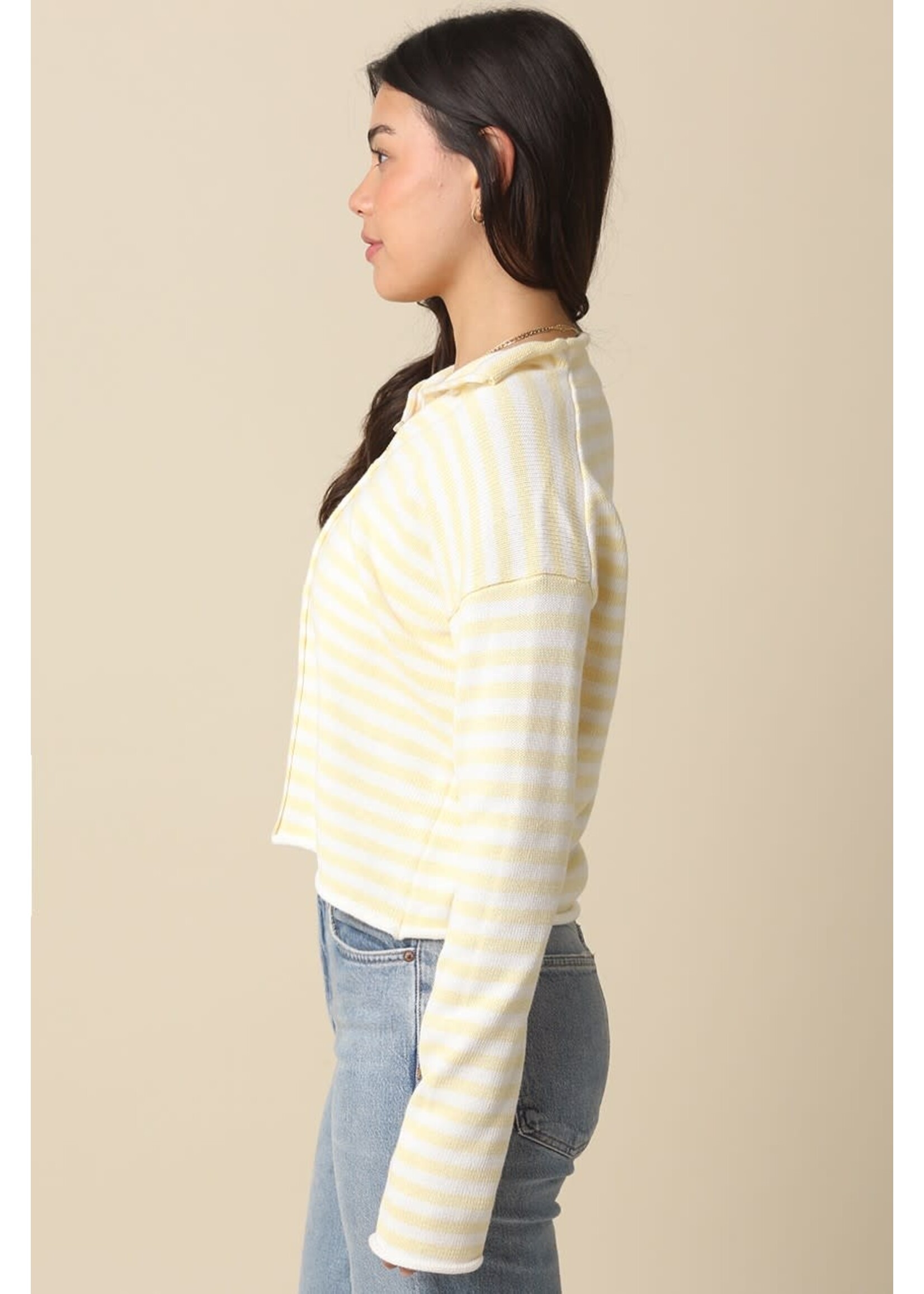 olivaceous Elina Butter Stripe Cardigan