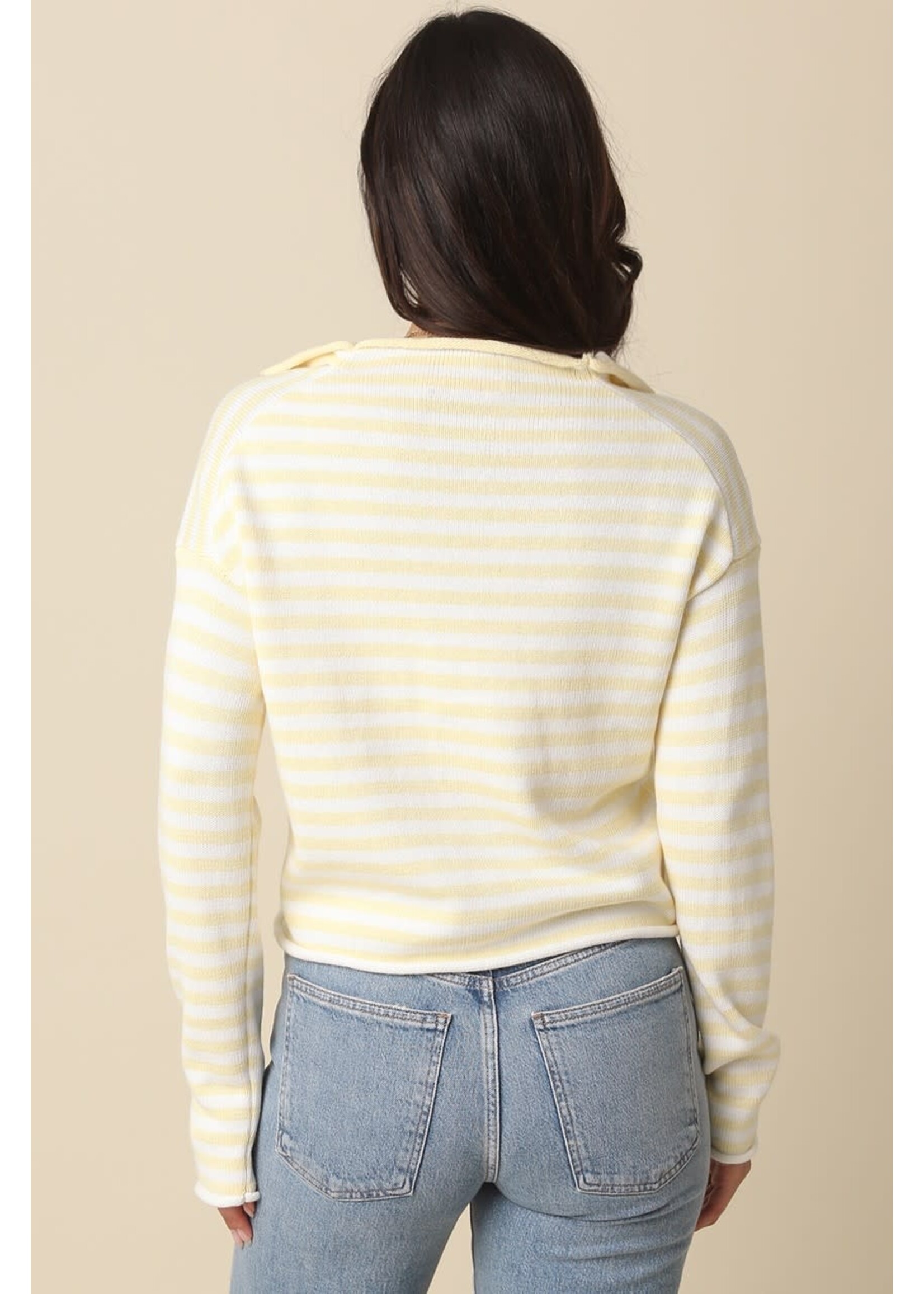 olivaceous Elina Butter Stripe Cardigan