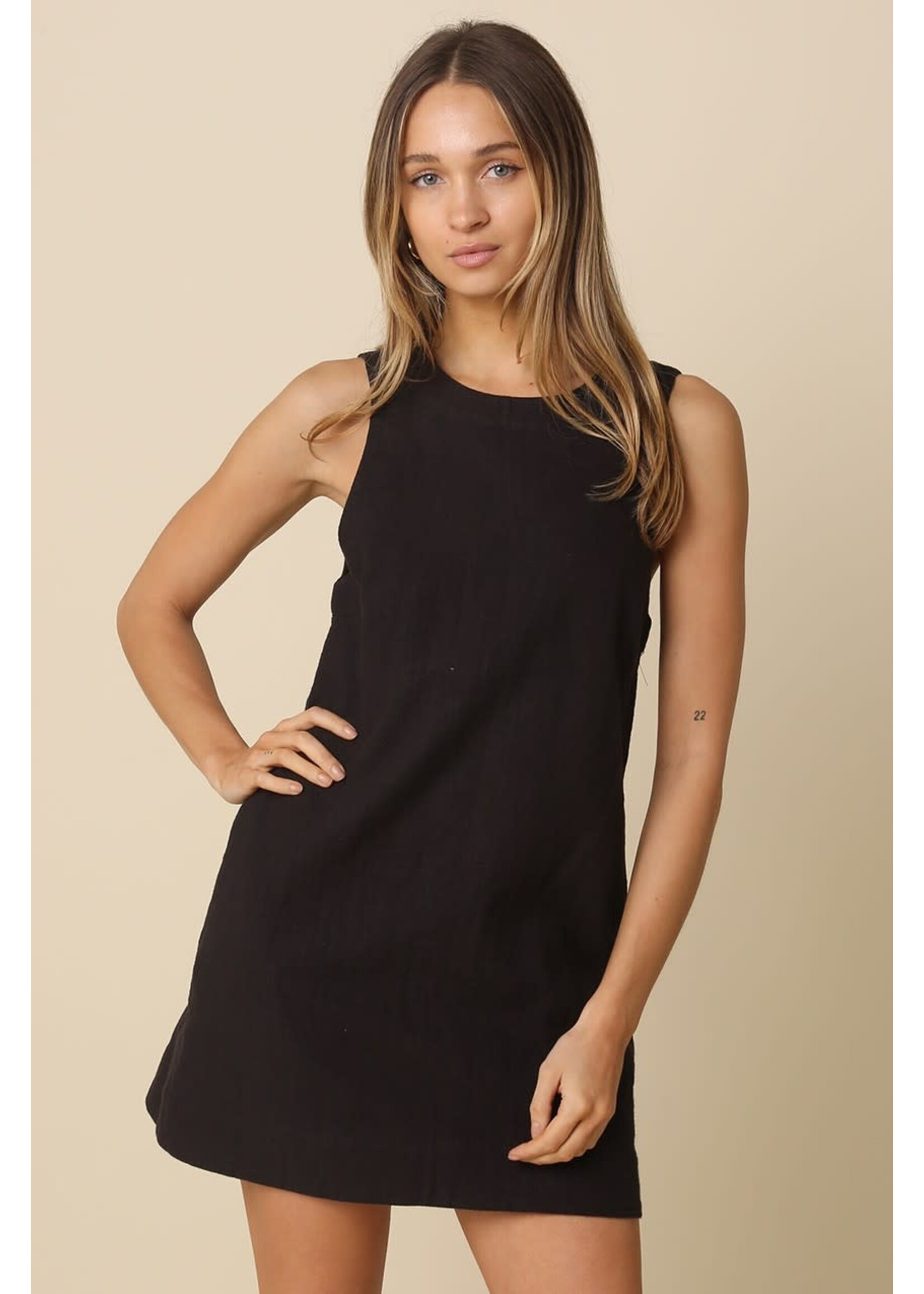 olivaceous Black Drop Back Dress