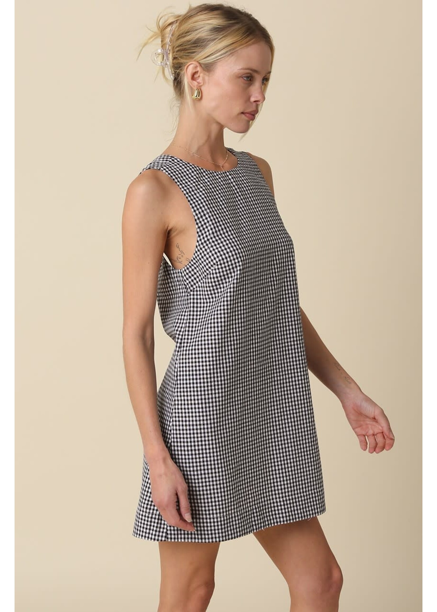 olivaceous Gingham Dress