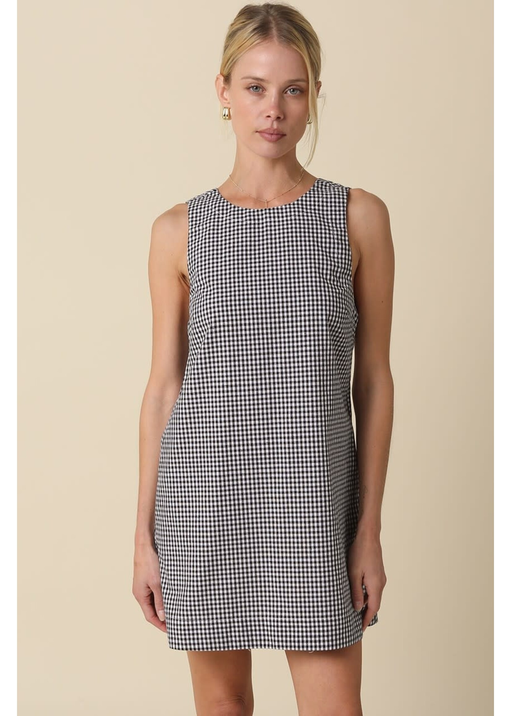 olivaceous Gingham Dress