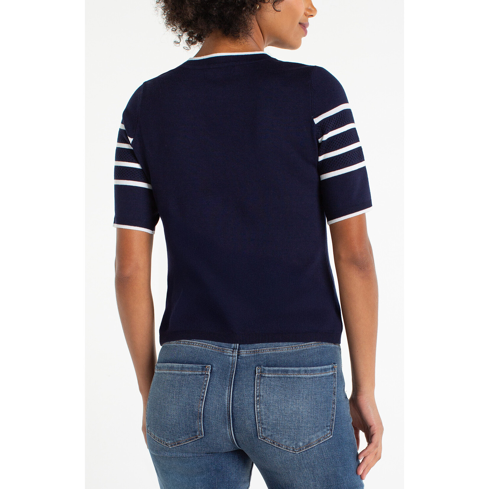 Liverpool LP Navy & White Crew Top