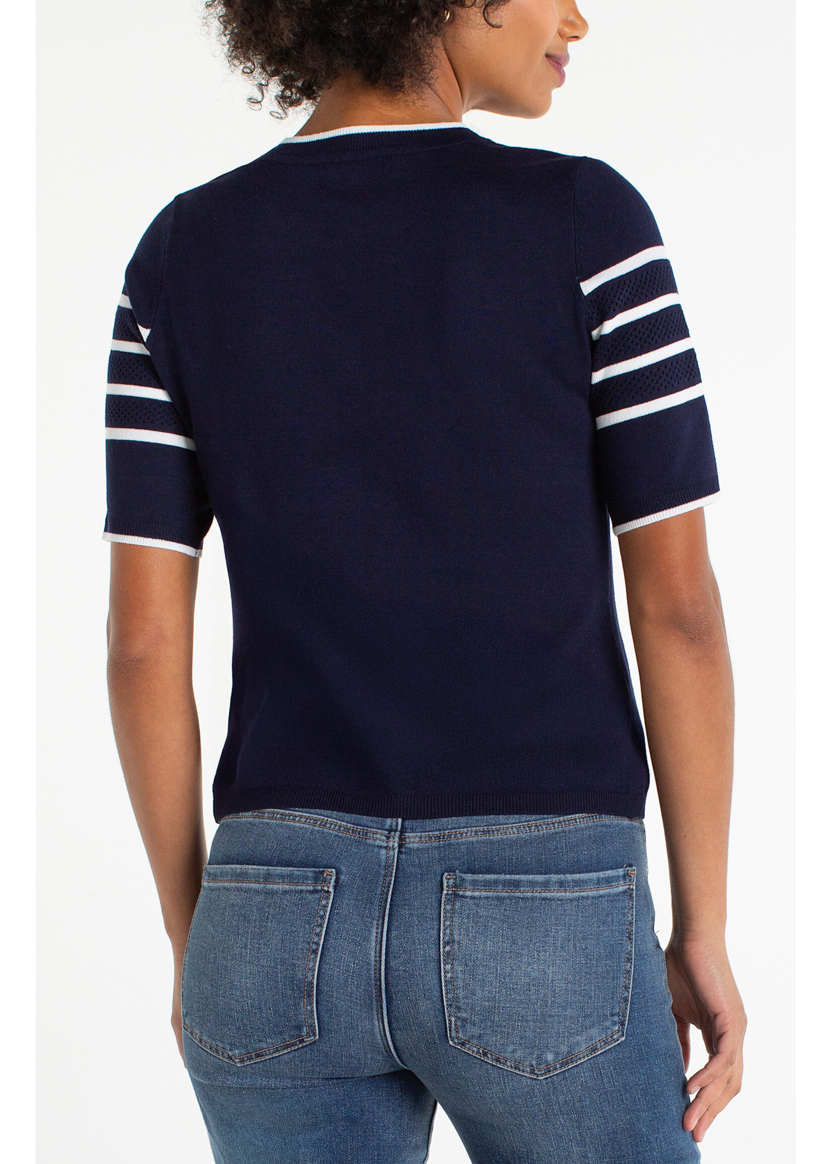 Liverpool LP Navy & White Crew Top