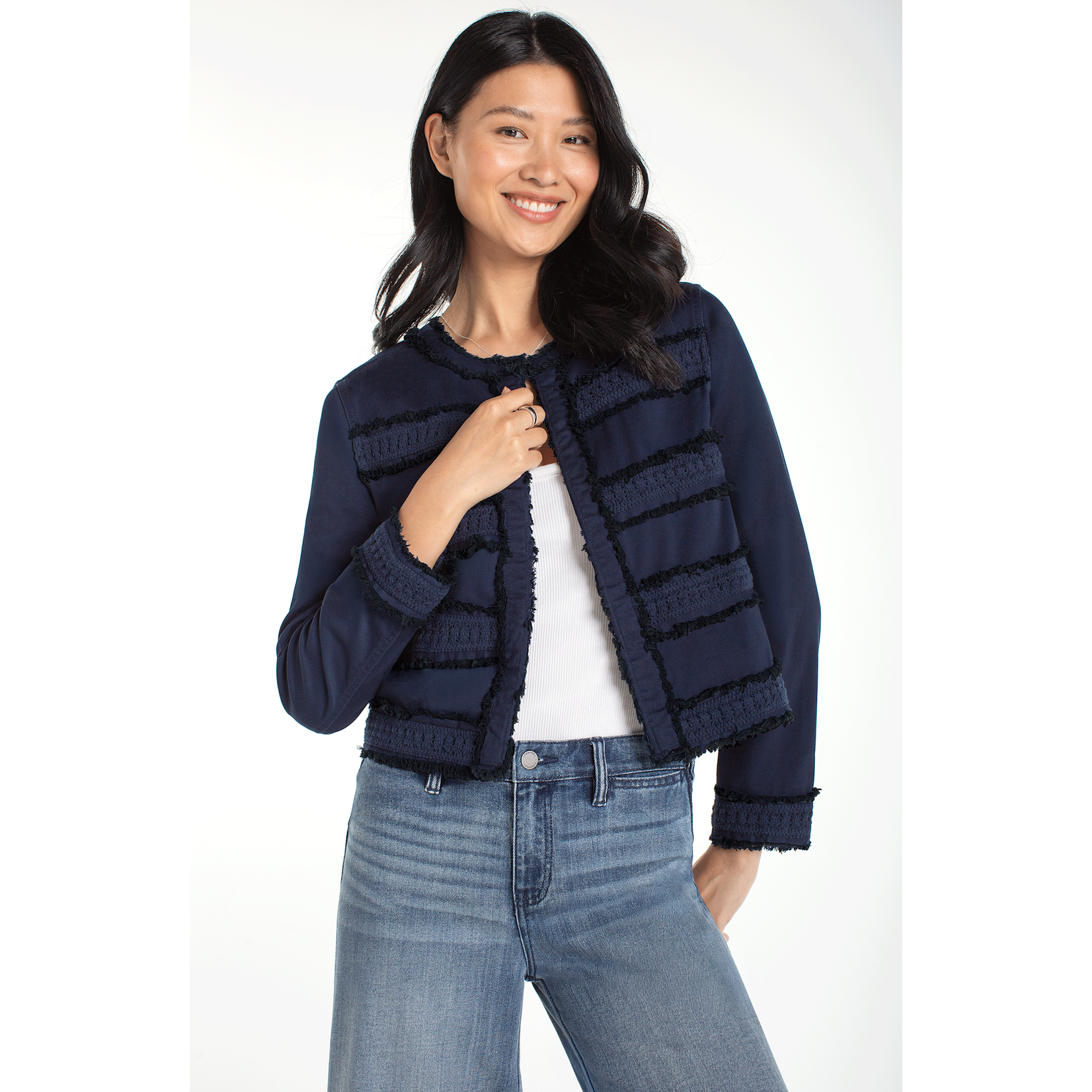 Liverpool Navy Fray & Lace JAcket