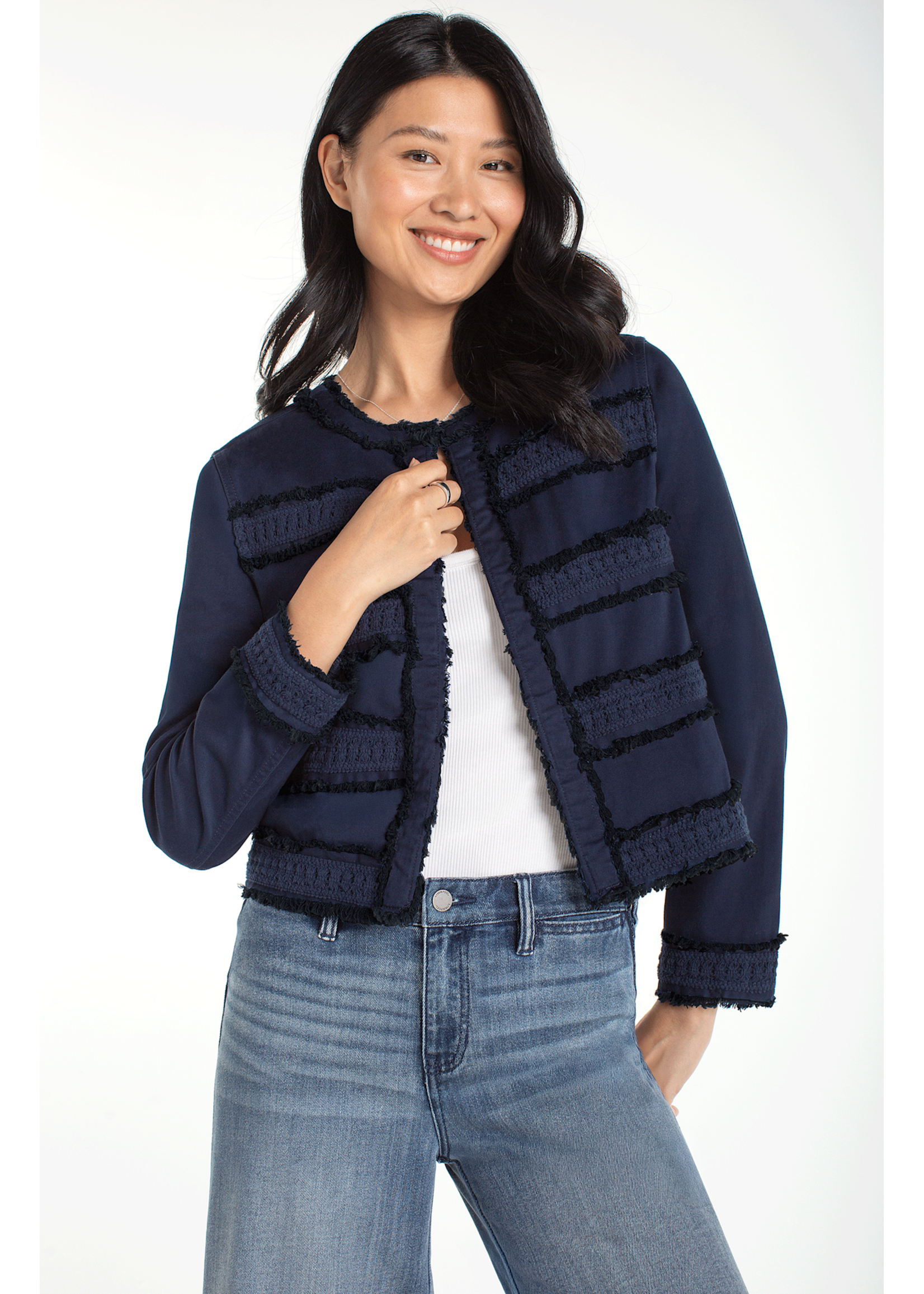 Liverpool Navy Fray & Lace JAcket