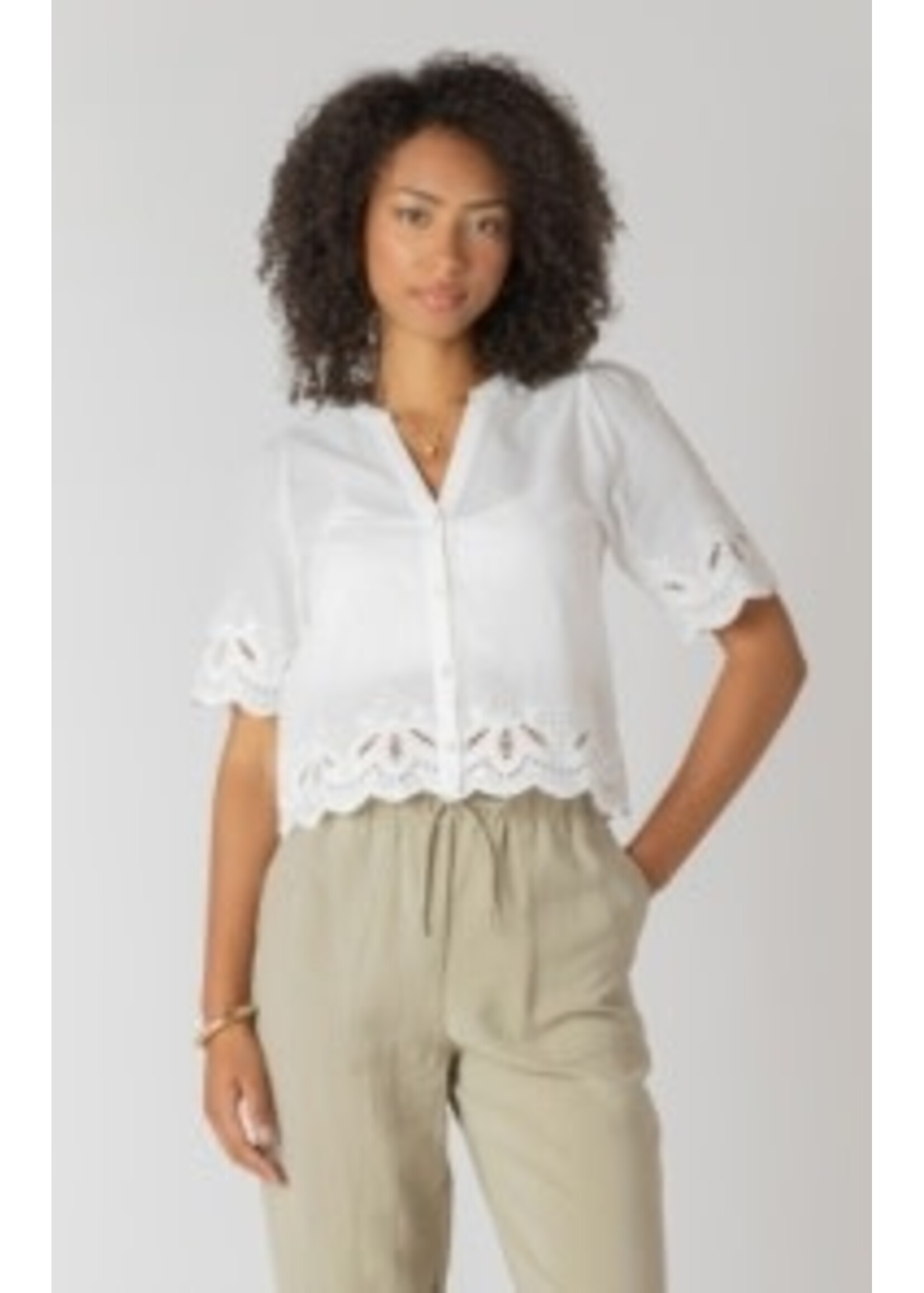 Dex Dex Short slv Eyelet Top