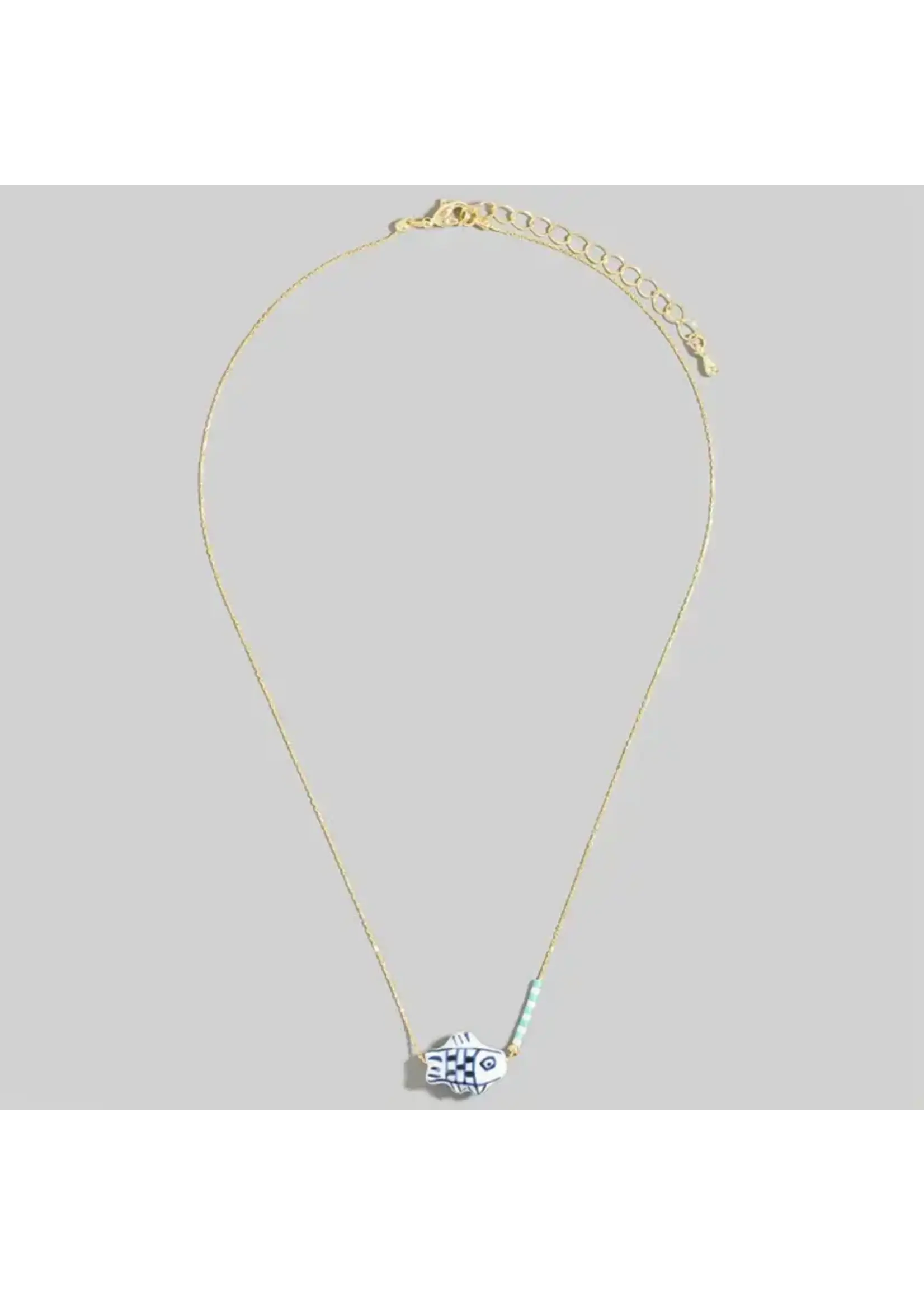 Fame F Ceramic Fish Necklace