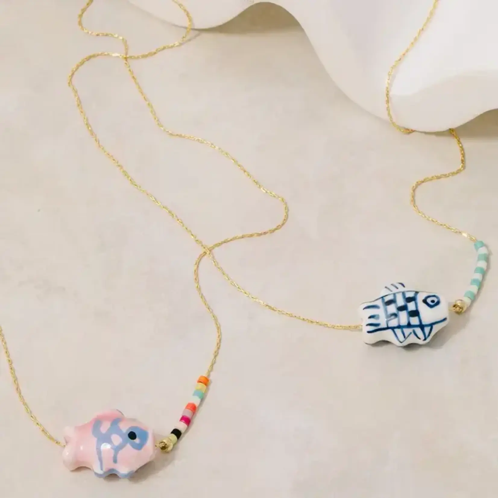 Fame F Ceramic Fish Necklace