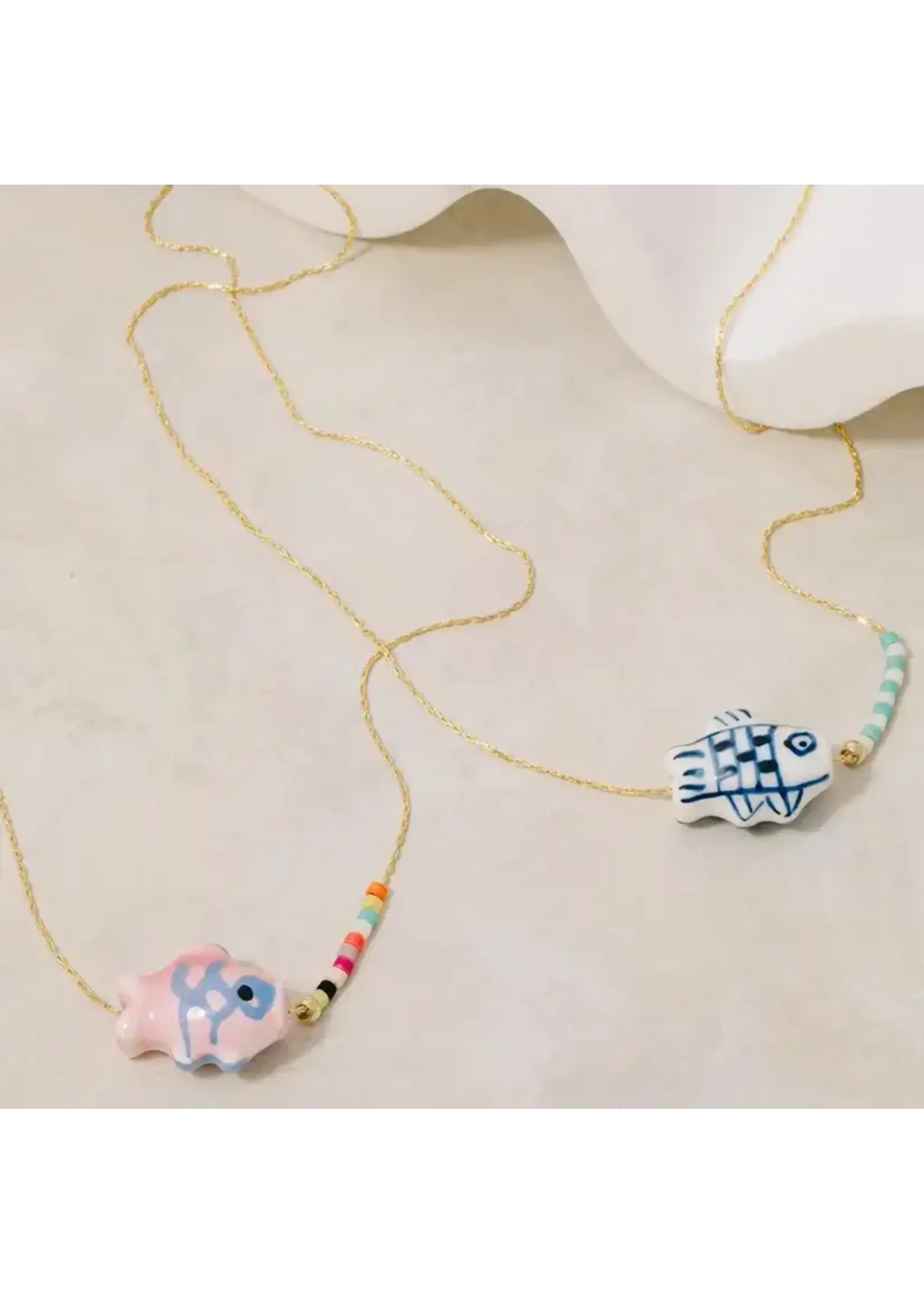 Fame F Ceramic Fish Necklace