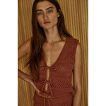 By together BT Rust Tie Crochet Top