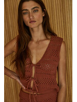 By together Rust Tie Crochet Top