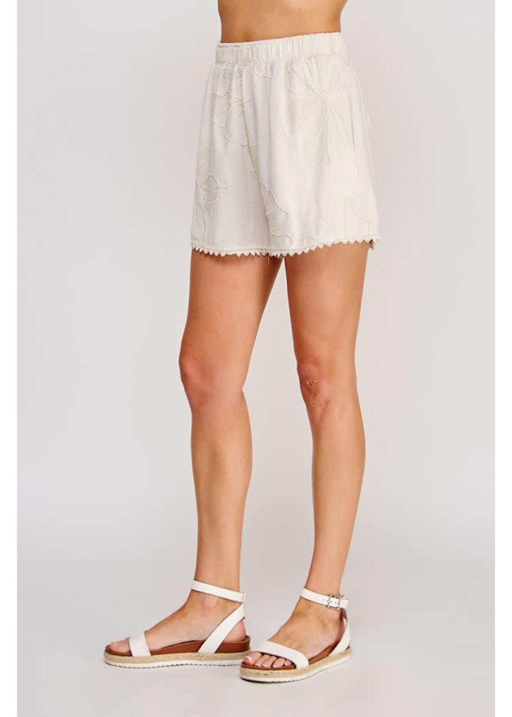 Allie Rose Floral Embroidered Short