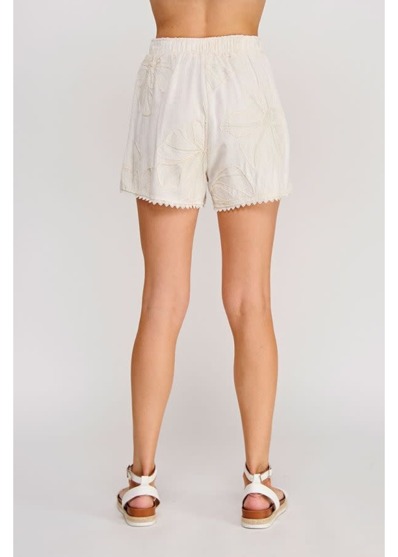 Allie Rose Floral Embroidered Short