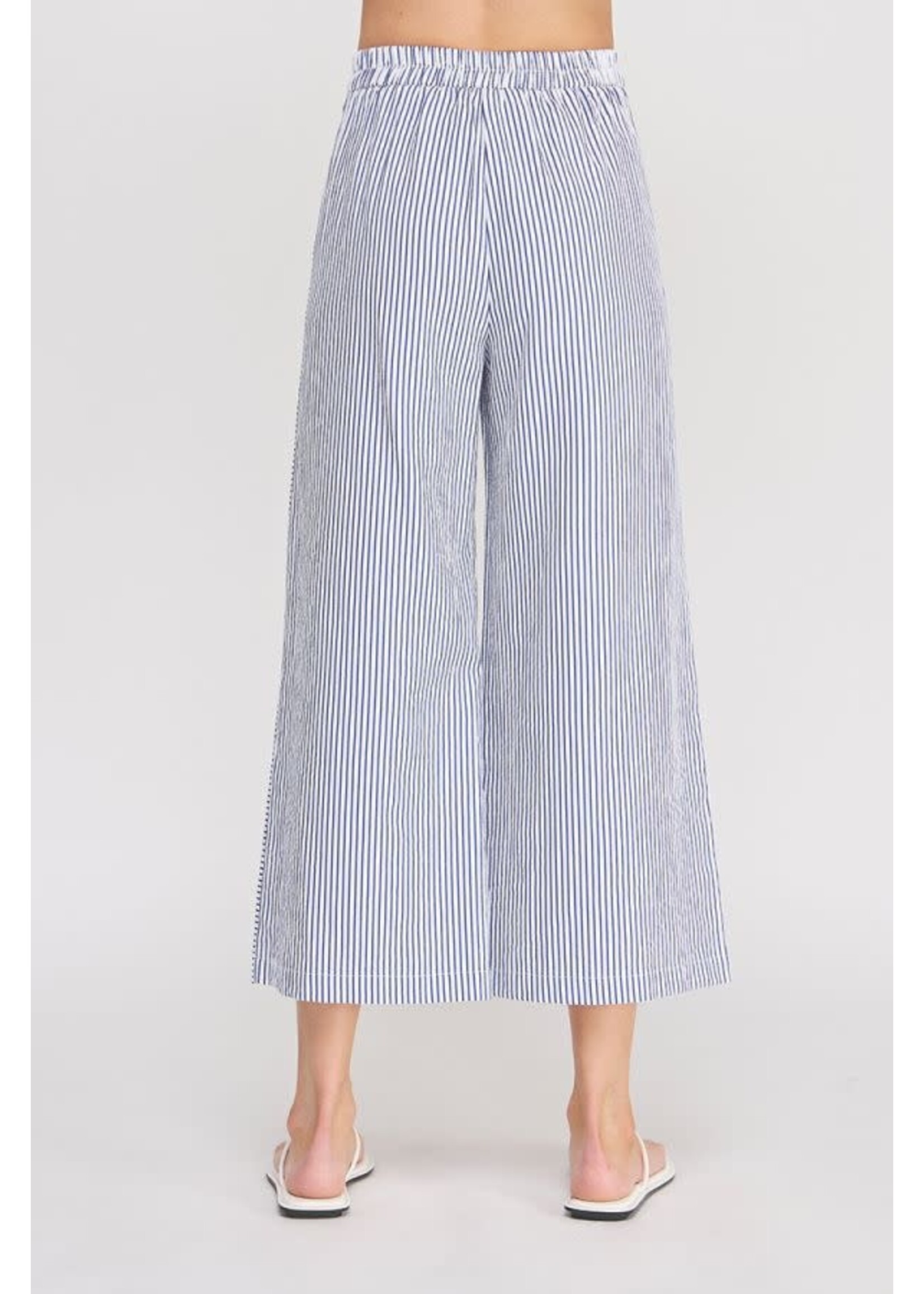 Allie Rose  Navy Searsucker Striped Pant