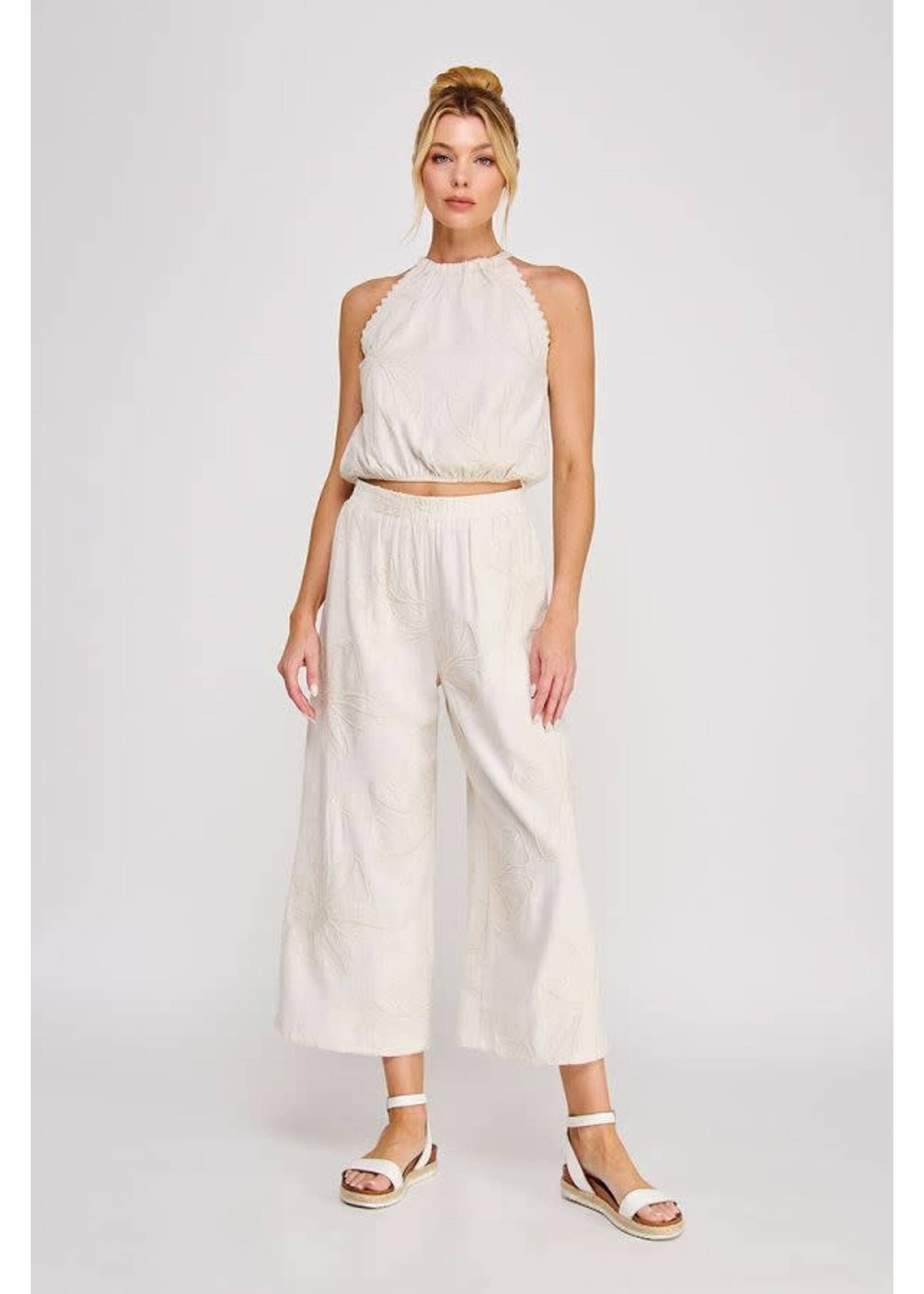 Allie Rose Floral Emb Halter Top