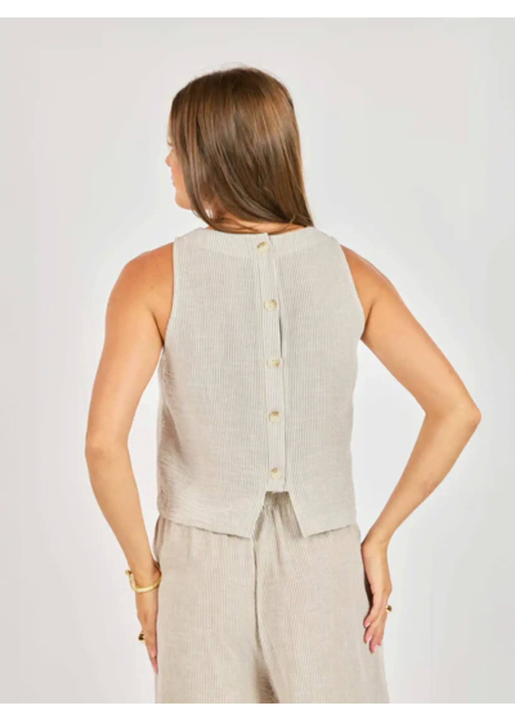 Sadie Sage Garden Sun Button Tank