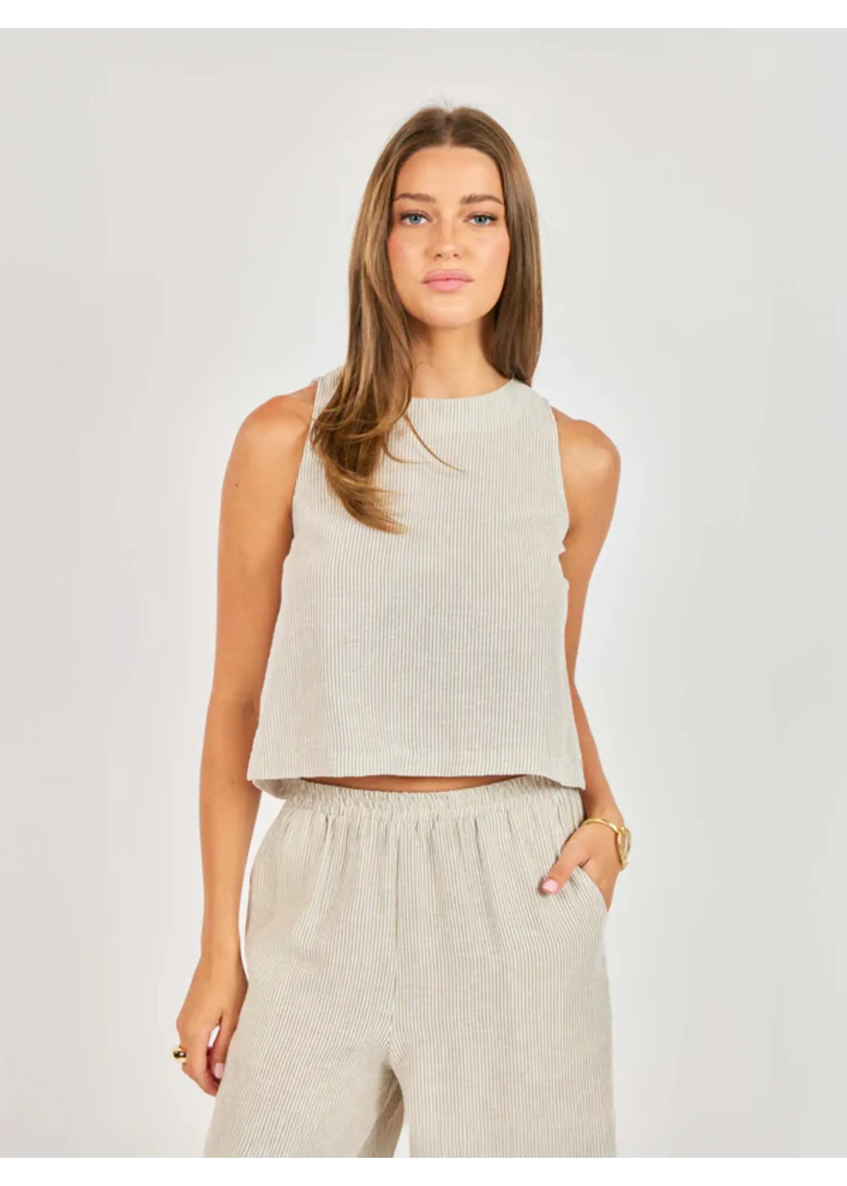 Sadie Sage Garden Sun Button Tank