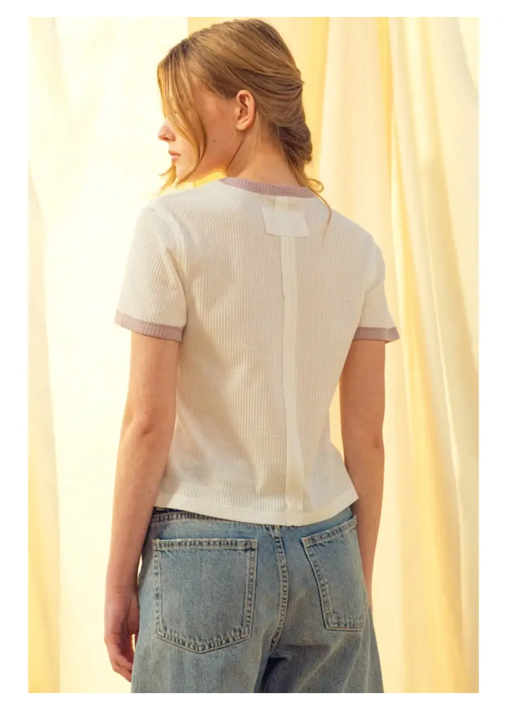 Miou Muse MM Waffle Contrast Tee
