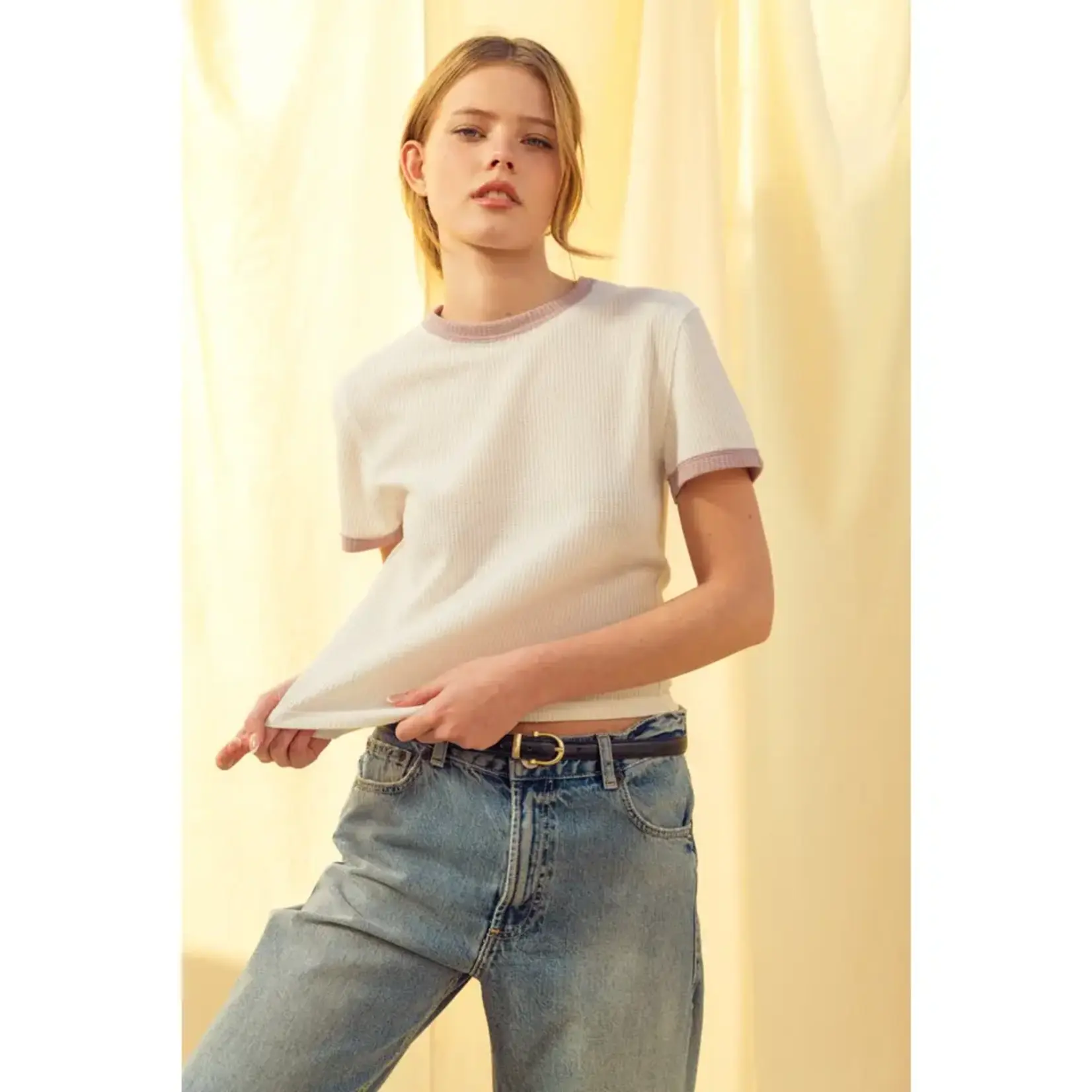 Dex MM Waffle Contrast Tee