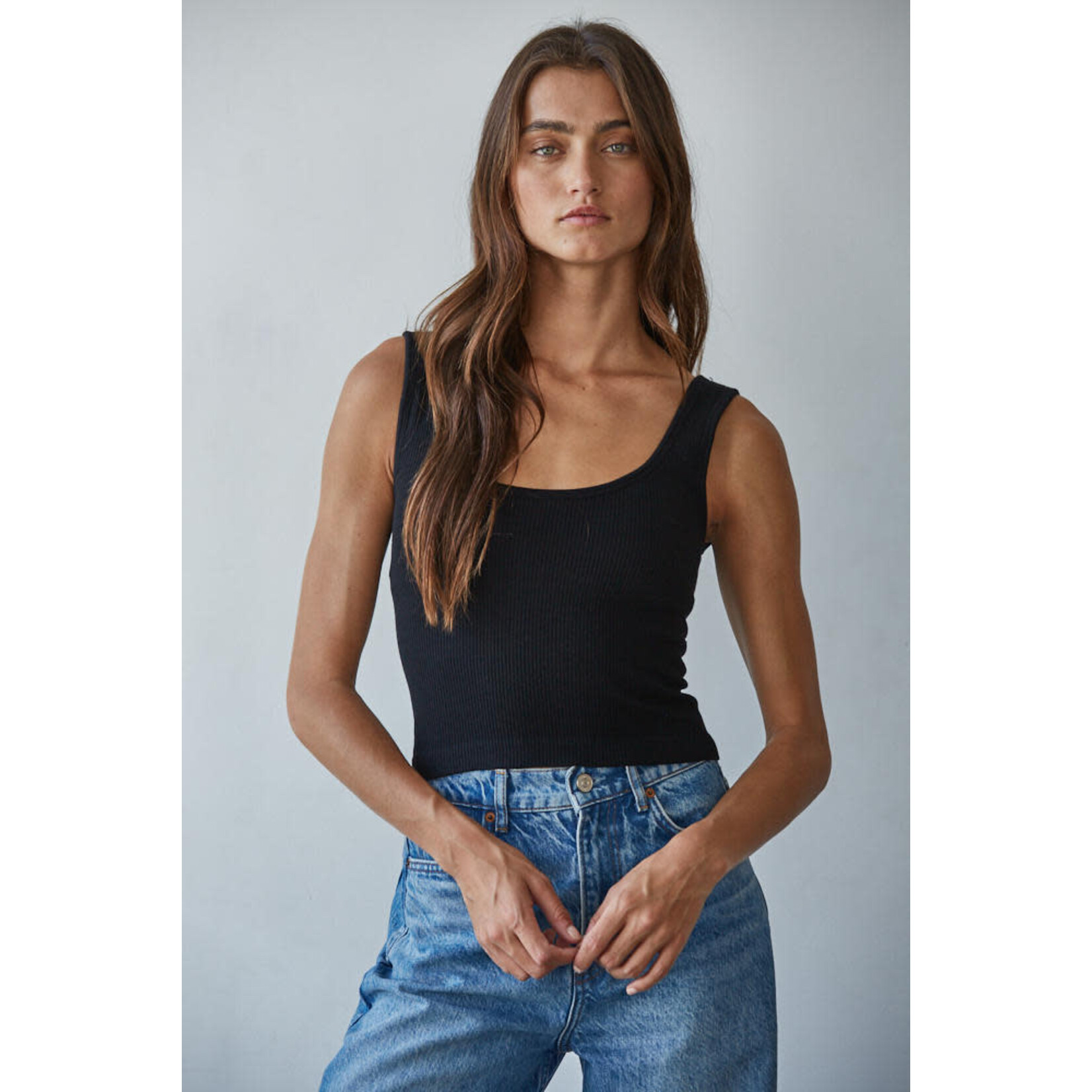 By together Padded Ribbed Tank